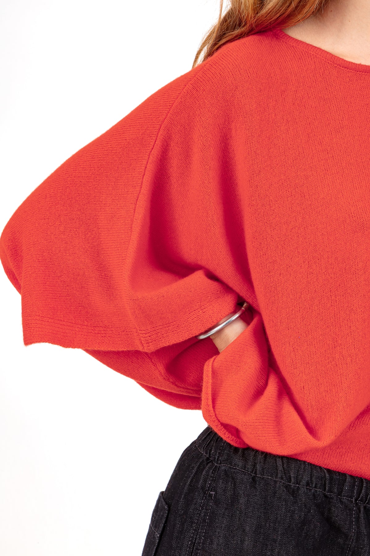 Pythagore en cachemire femme - Vue 3 - bloody orange - Mahogany
