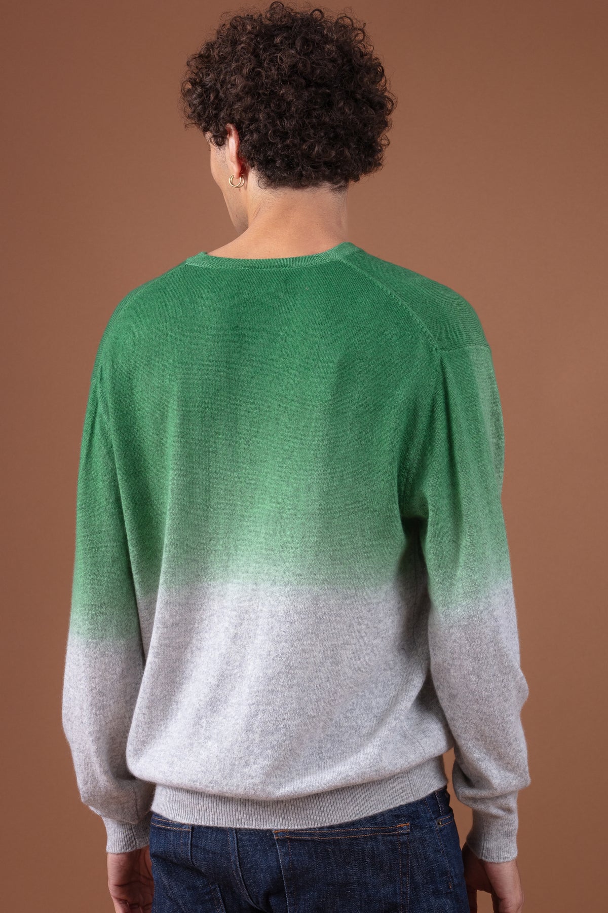 Telaviv en cachemire homme - Vue 1 - foliage / fog grey - Mahogany