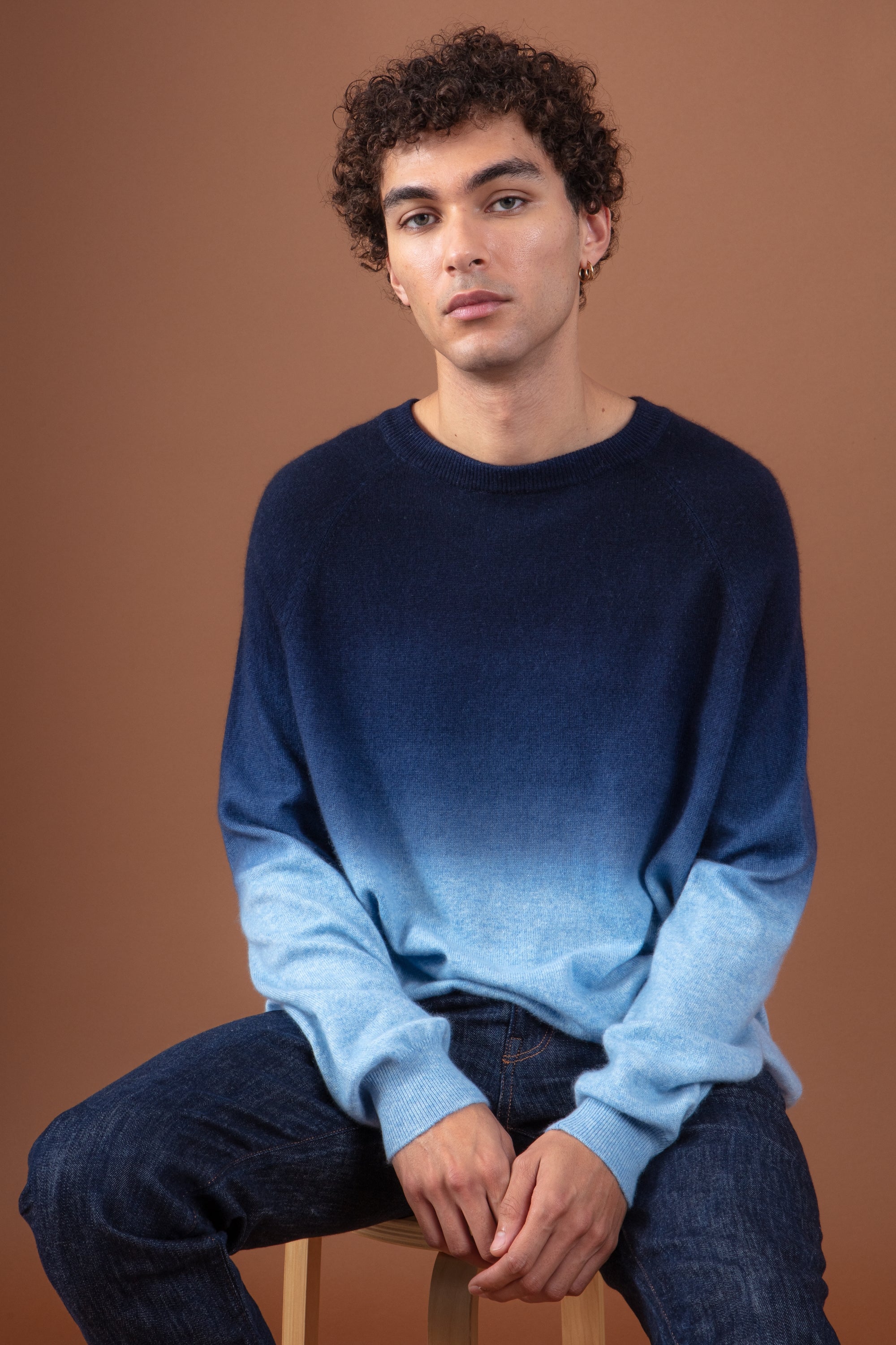 Ticino aus Kaschmir Herren - marine foncé / bleu azur chiné - Mahogany