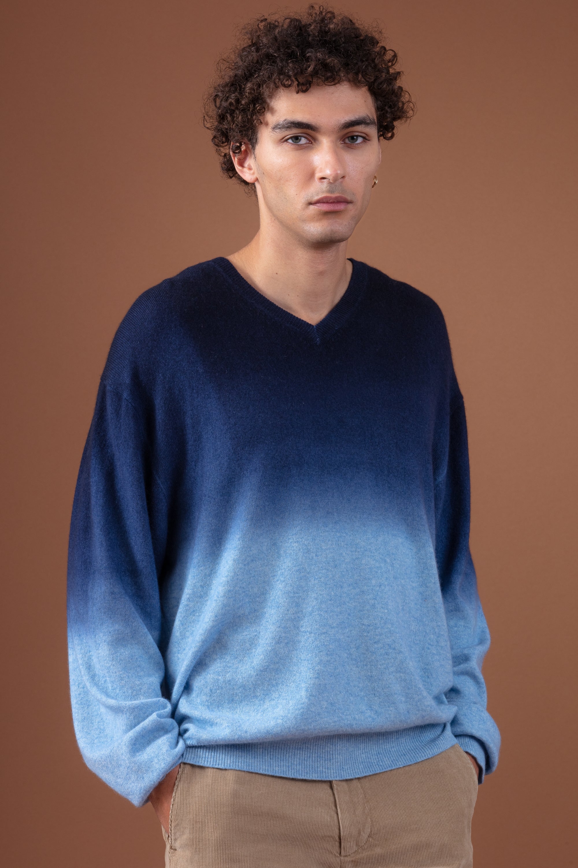 Telaviv aus Kaschmir für Herren - marine foncé / bleu azur chiné - Mahogany