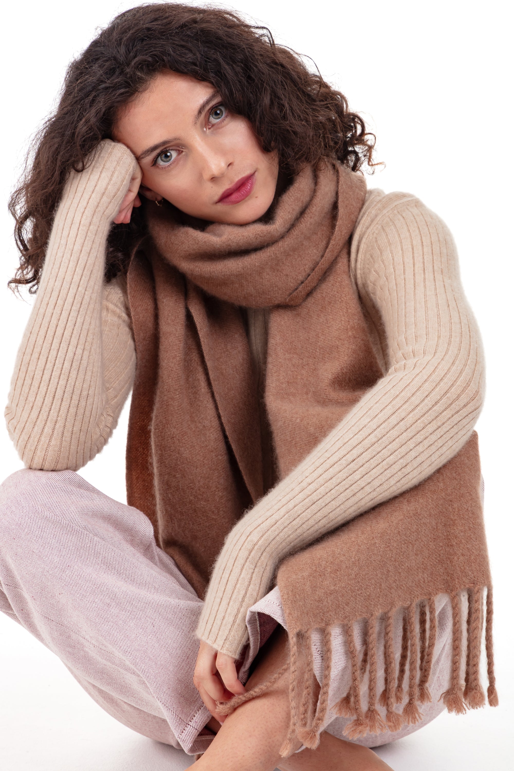 Portovecchio Cocoon-Kaschmir Unisex - Kamel - Mahogany