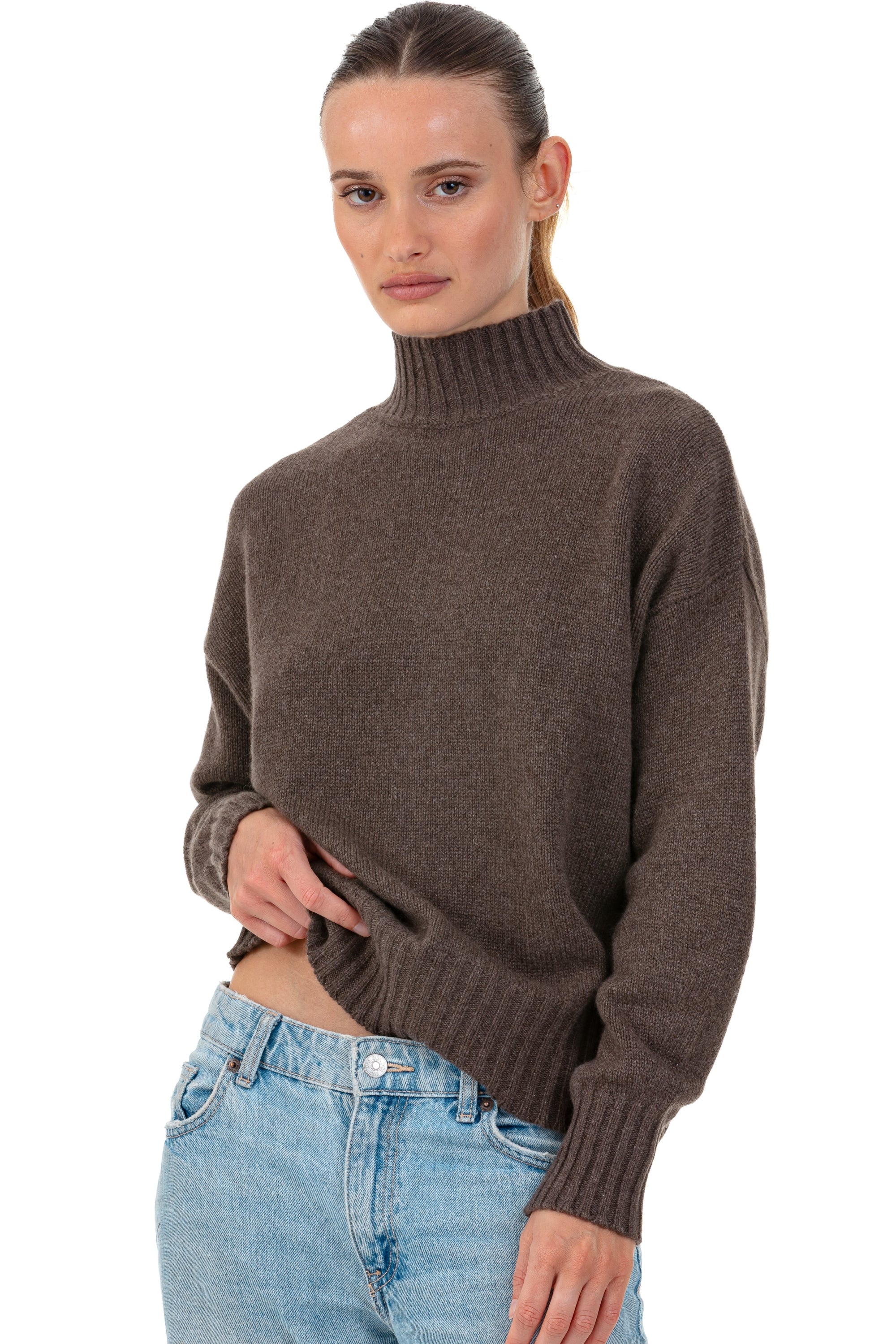 Daniella aus Kaschmir für Damen - marron chiné - Mahogany