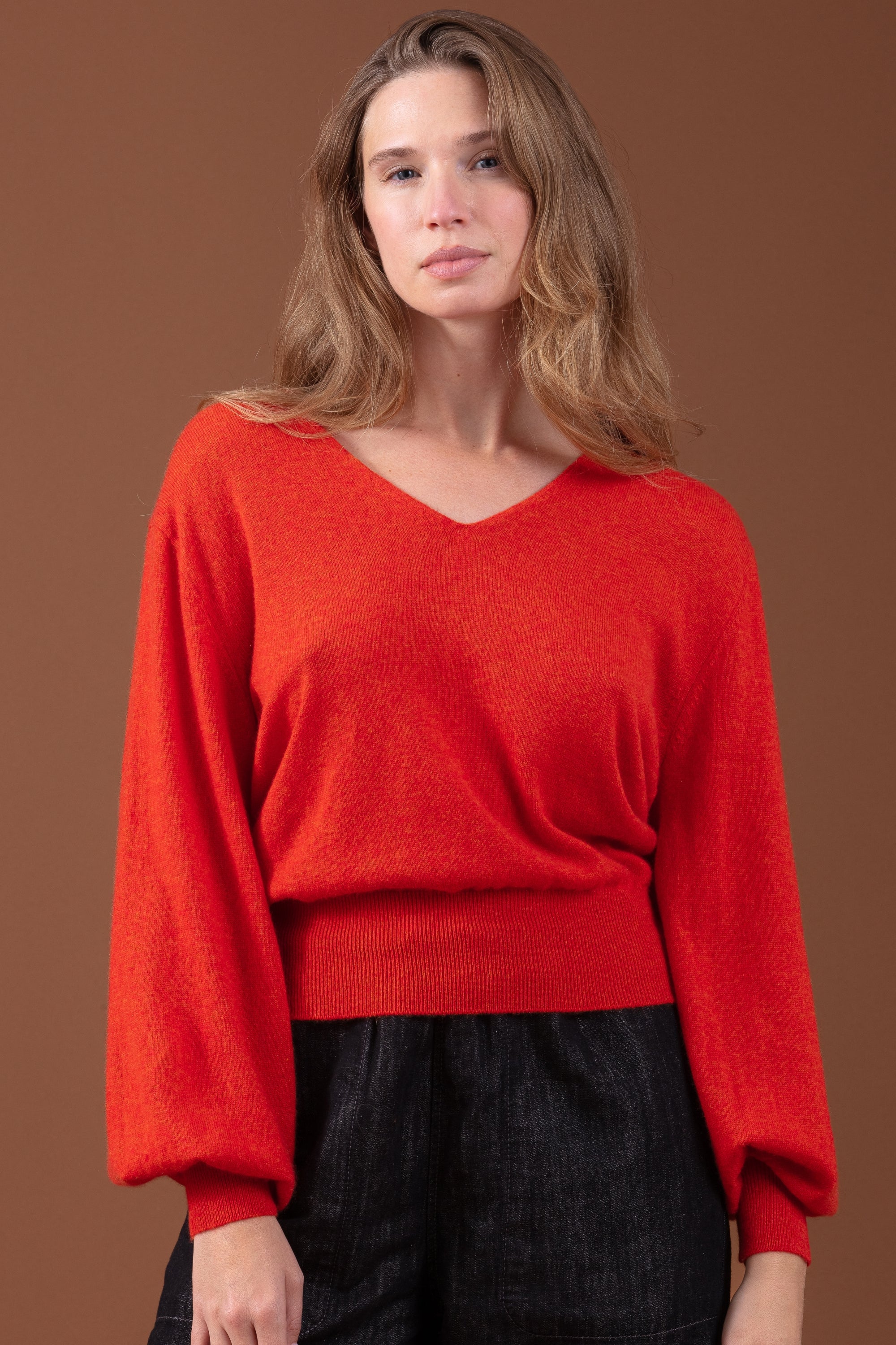 Deau aus Kaschmir Damen - paprika - Mahogany