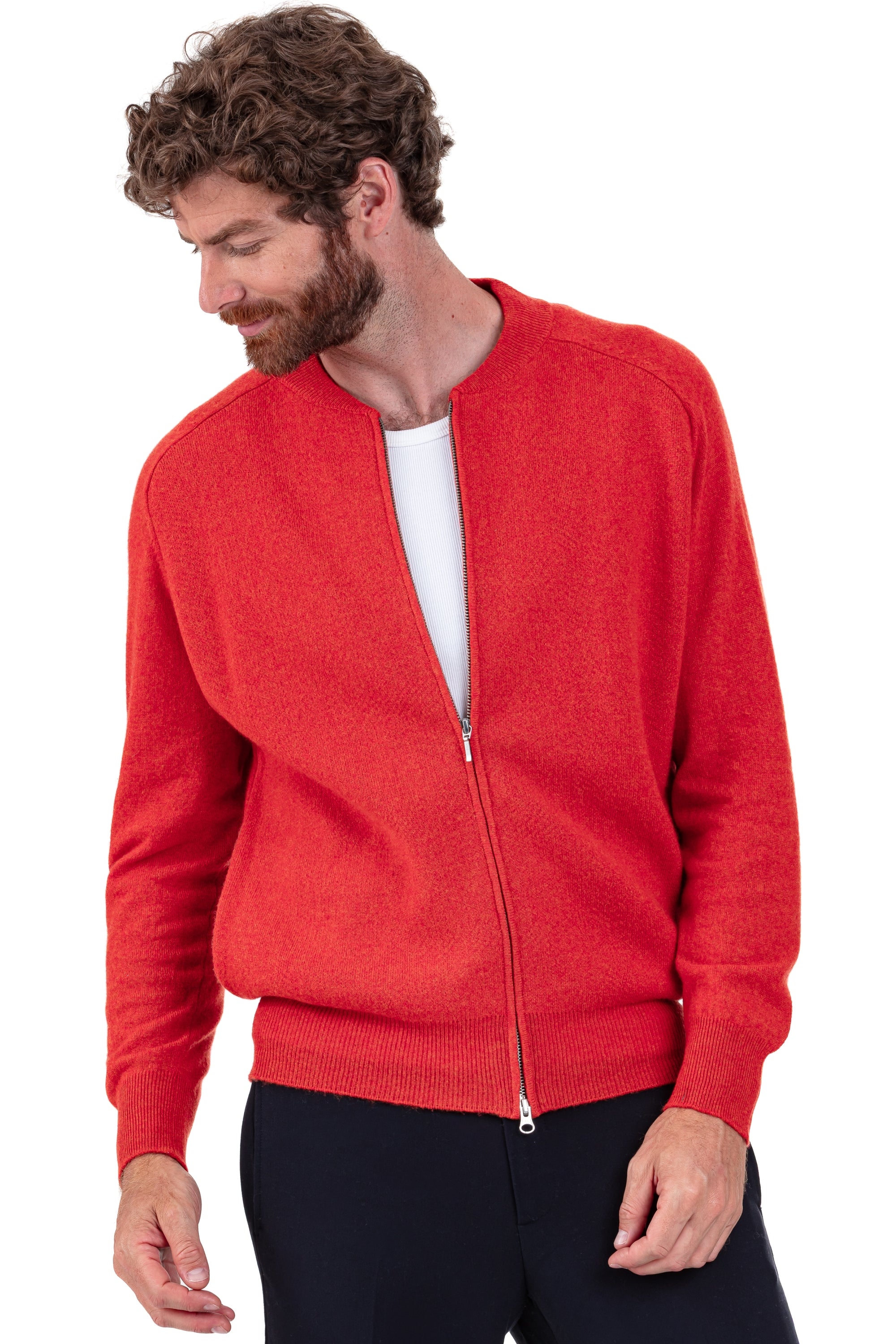 Dwaren Kaschmirpullover Herren - Paprika - Mahogany