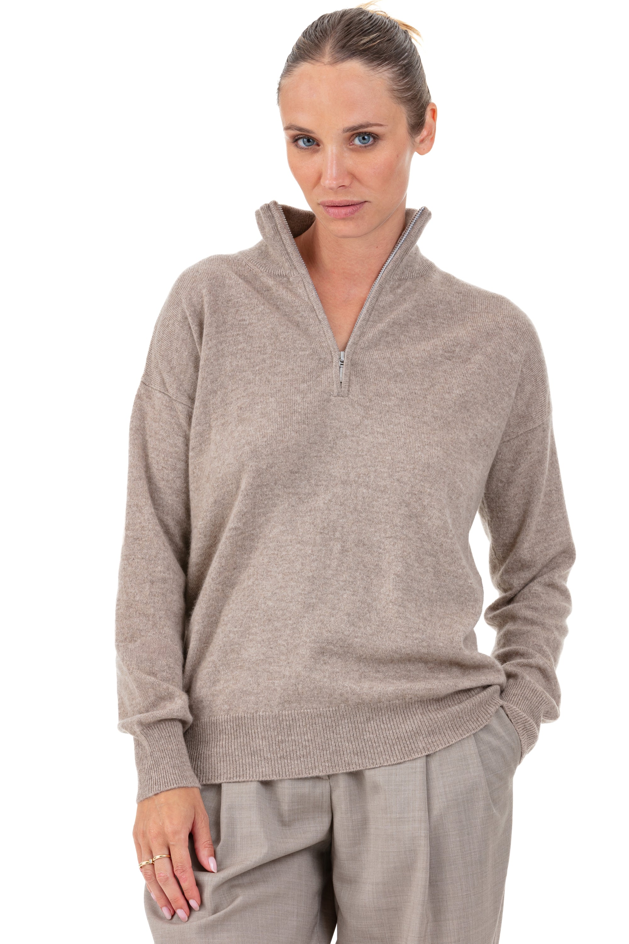 Groseille Kaschmirpullover Damen - natural brown - Mahogany