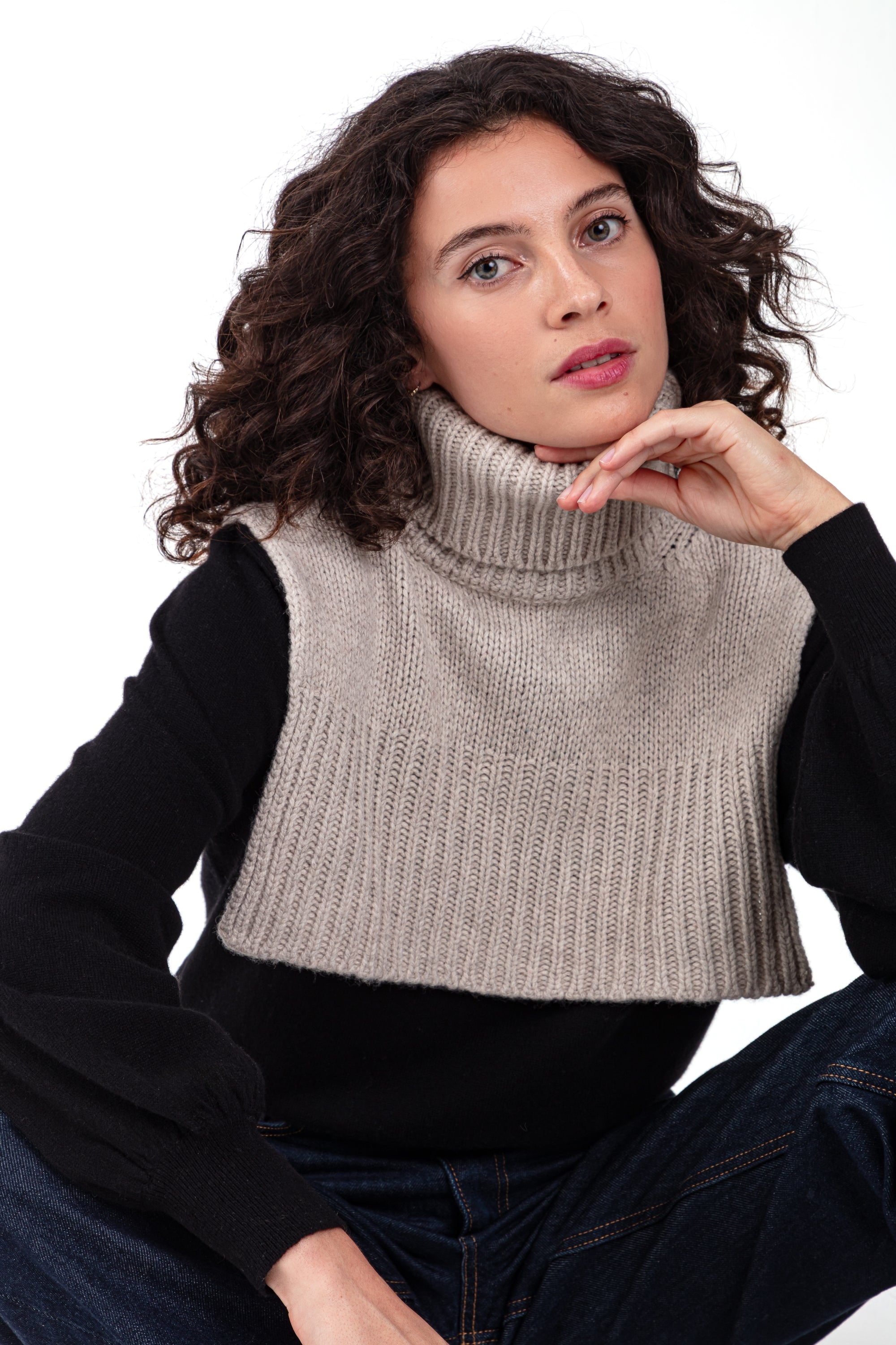 Schal aus Yak, 100 % Yak, Unisex, Rollkragen, grob / 6 Fäden und mehr, , Mahogany
