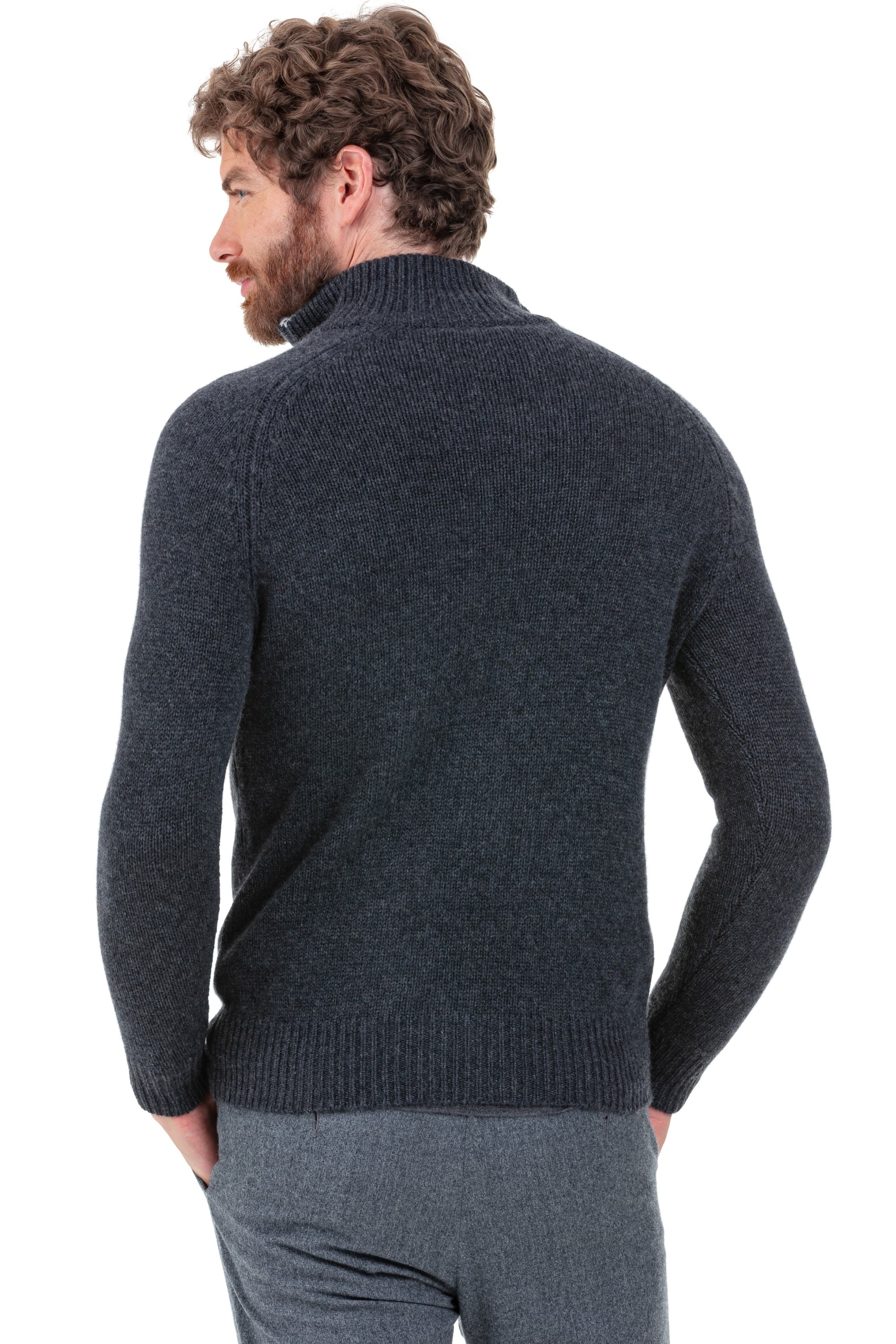 Angers en cachemire homme - Vue 1 - anthracite chiné / flanelle chiné - Mahogany