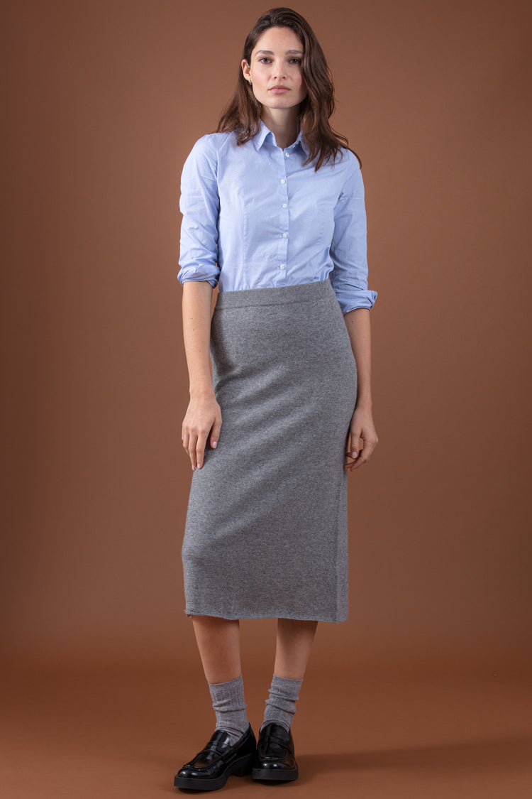 Regina aus Kaschmir Damen - meliertes Grau - Mahogany