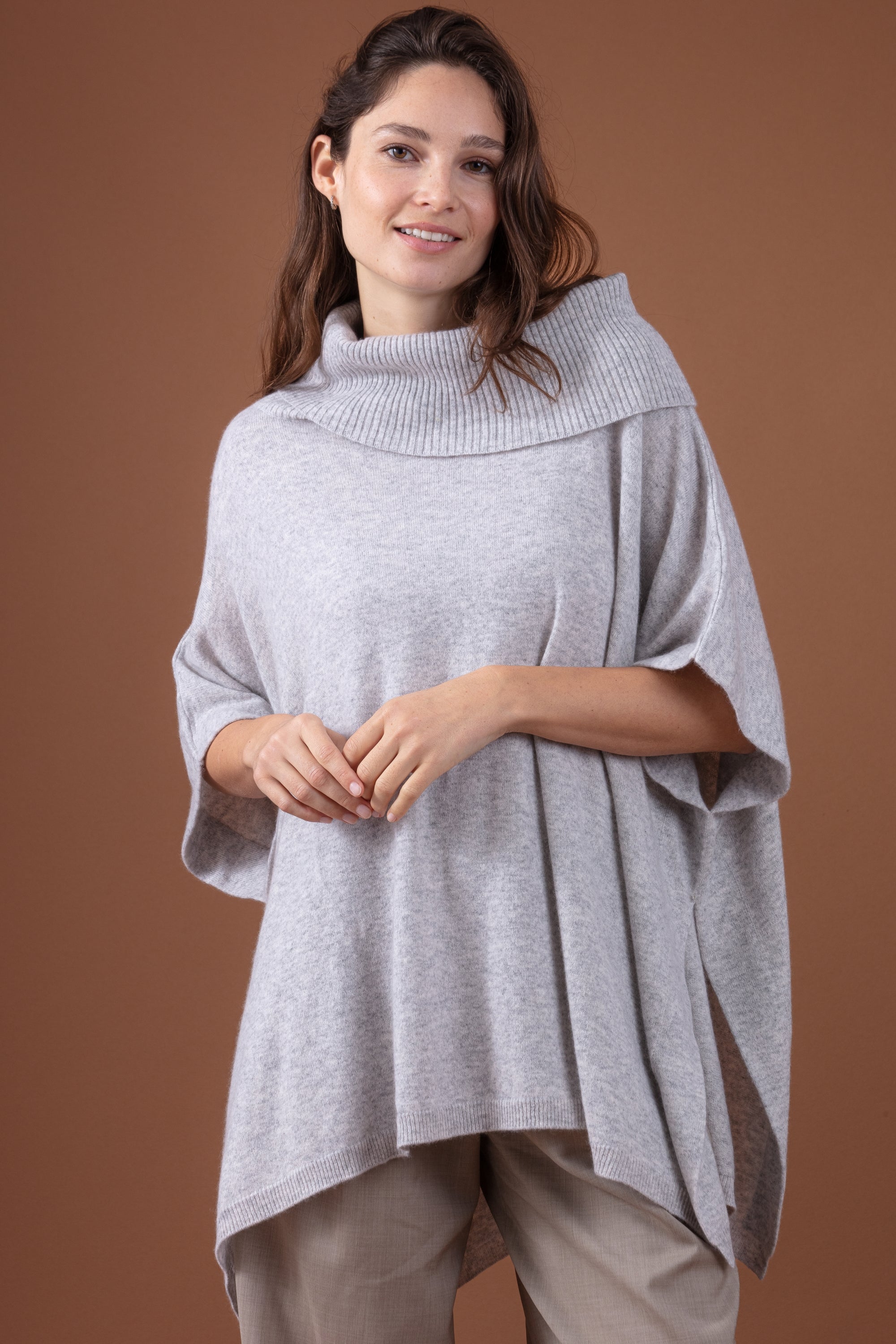 Roma aus Kaschmir Damen - meliertes Flanell - Mahogany