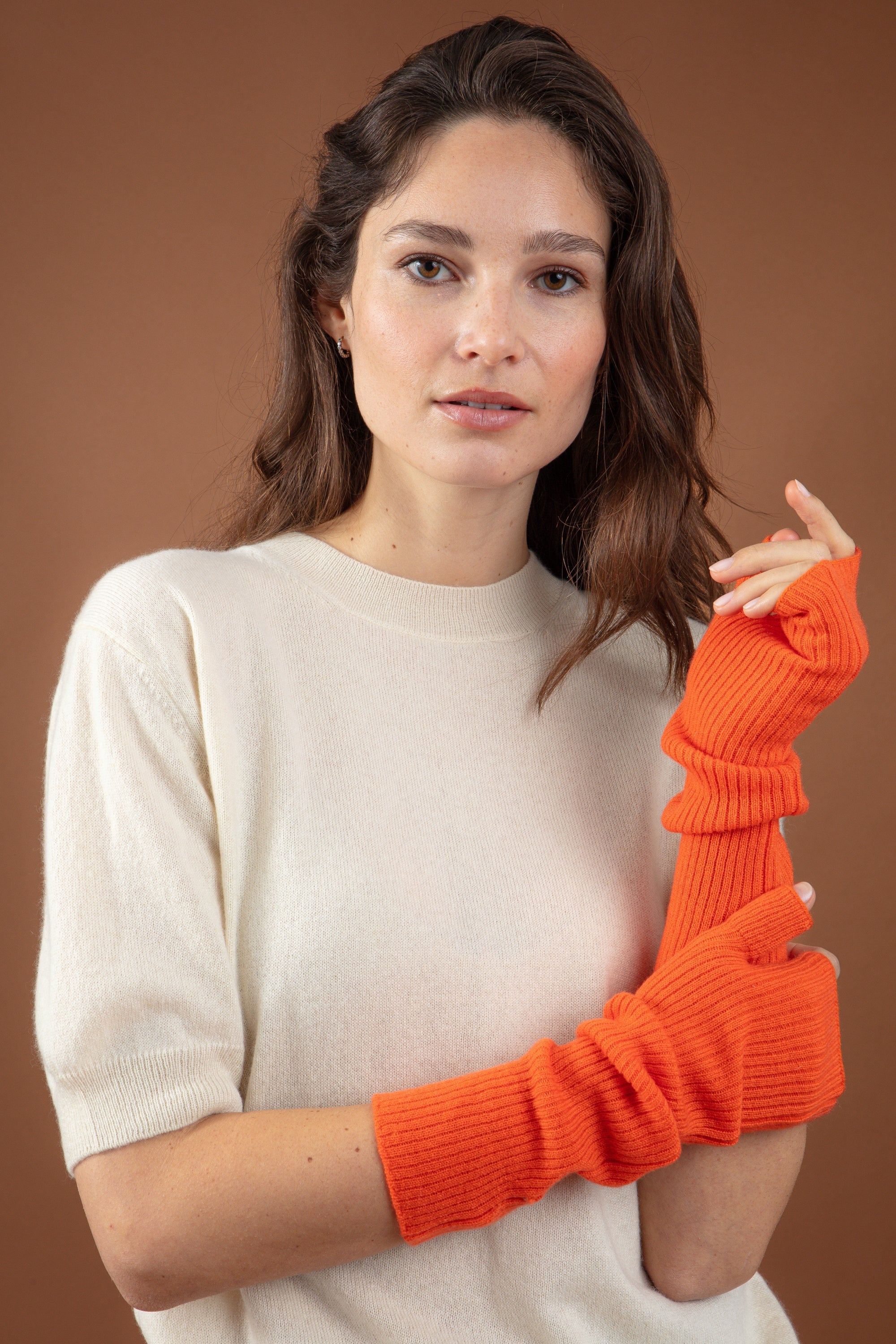 Rain aus Kaschmir für Damen - Orange - Mahogany
