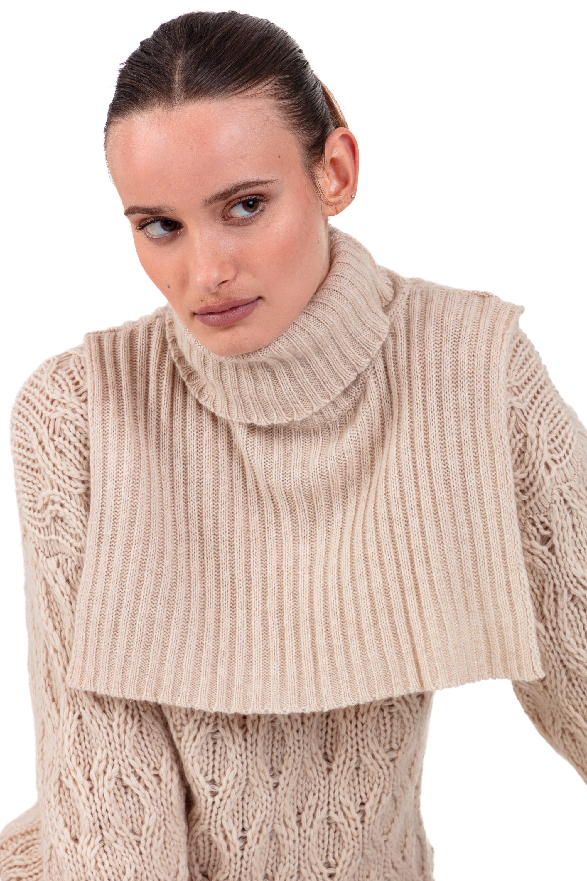 Rolls aus Kaschmir Damen - natural beige - Mahogany