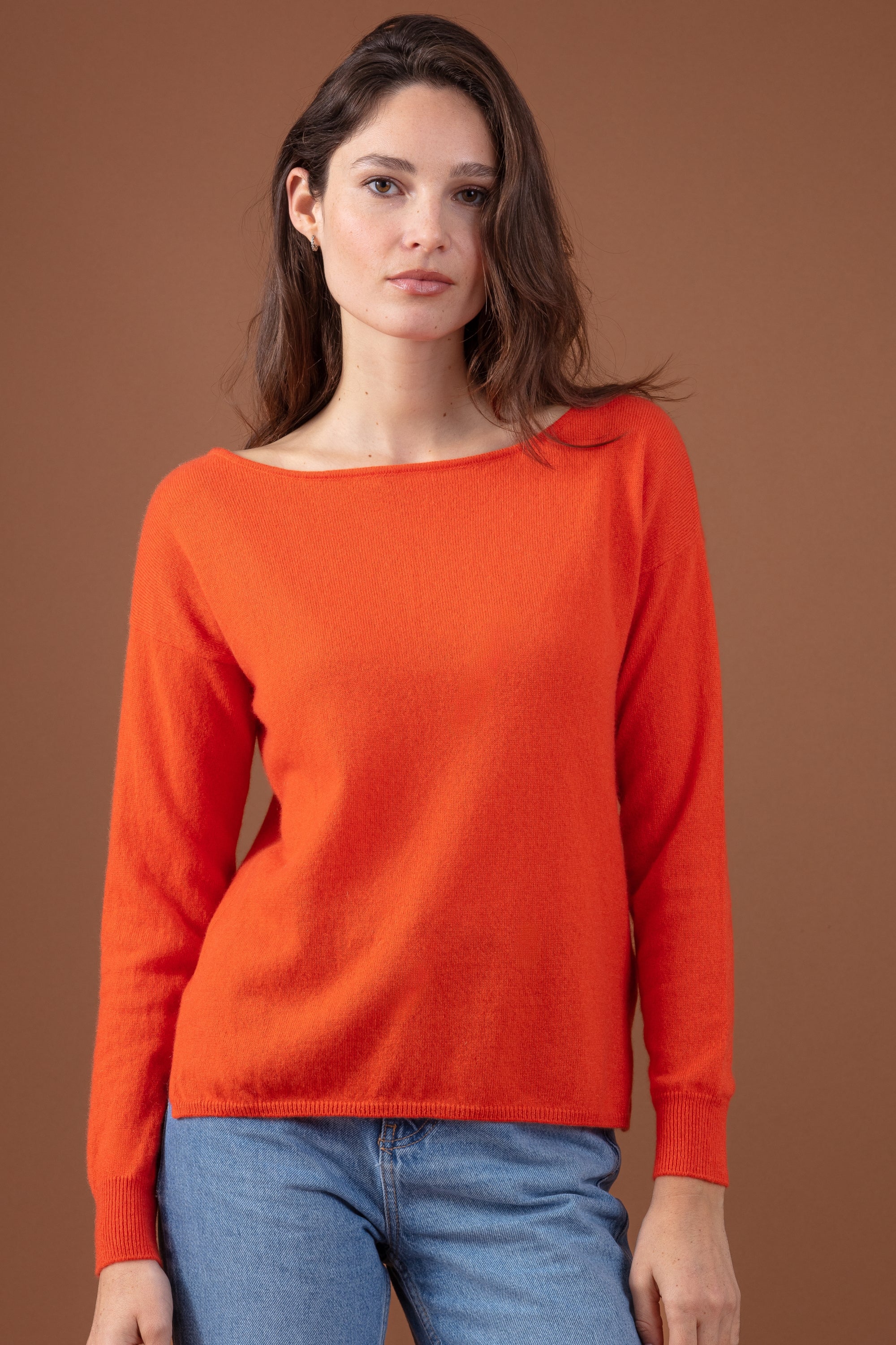 Rowena aus Kaschmir Damen - satsuma - Mahogany