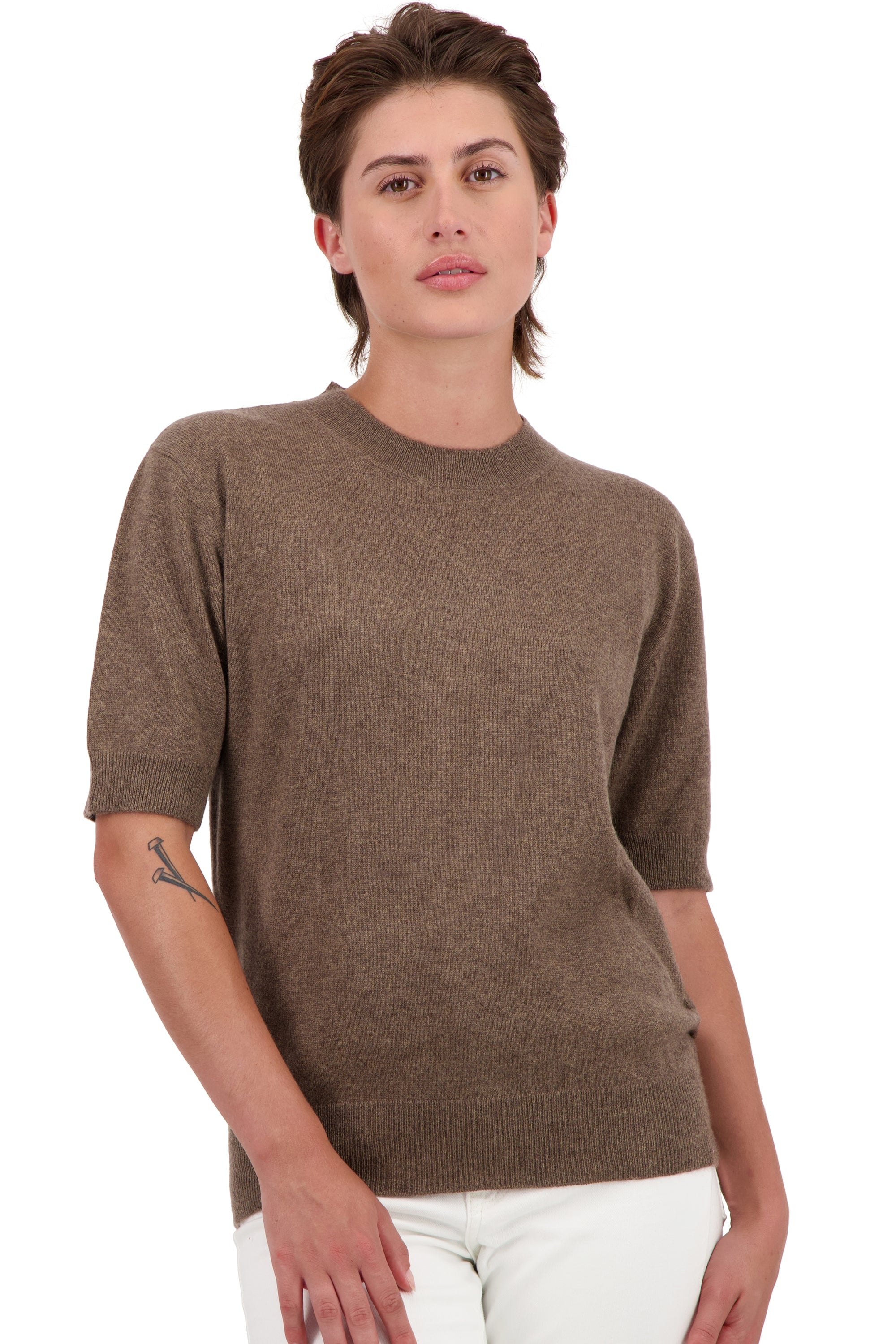 Riviera aus Kaschmir Damen - natural dark brown - Mahogany