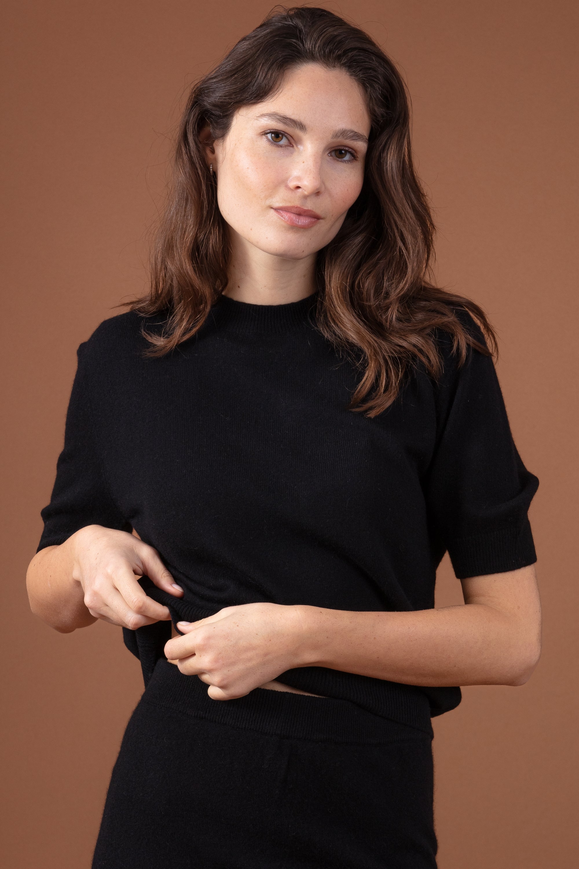 Riviera aus Kaschmir Damen - Schwarz - Mahogany