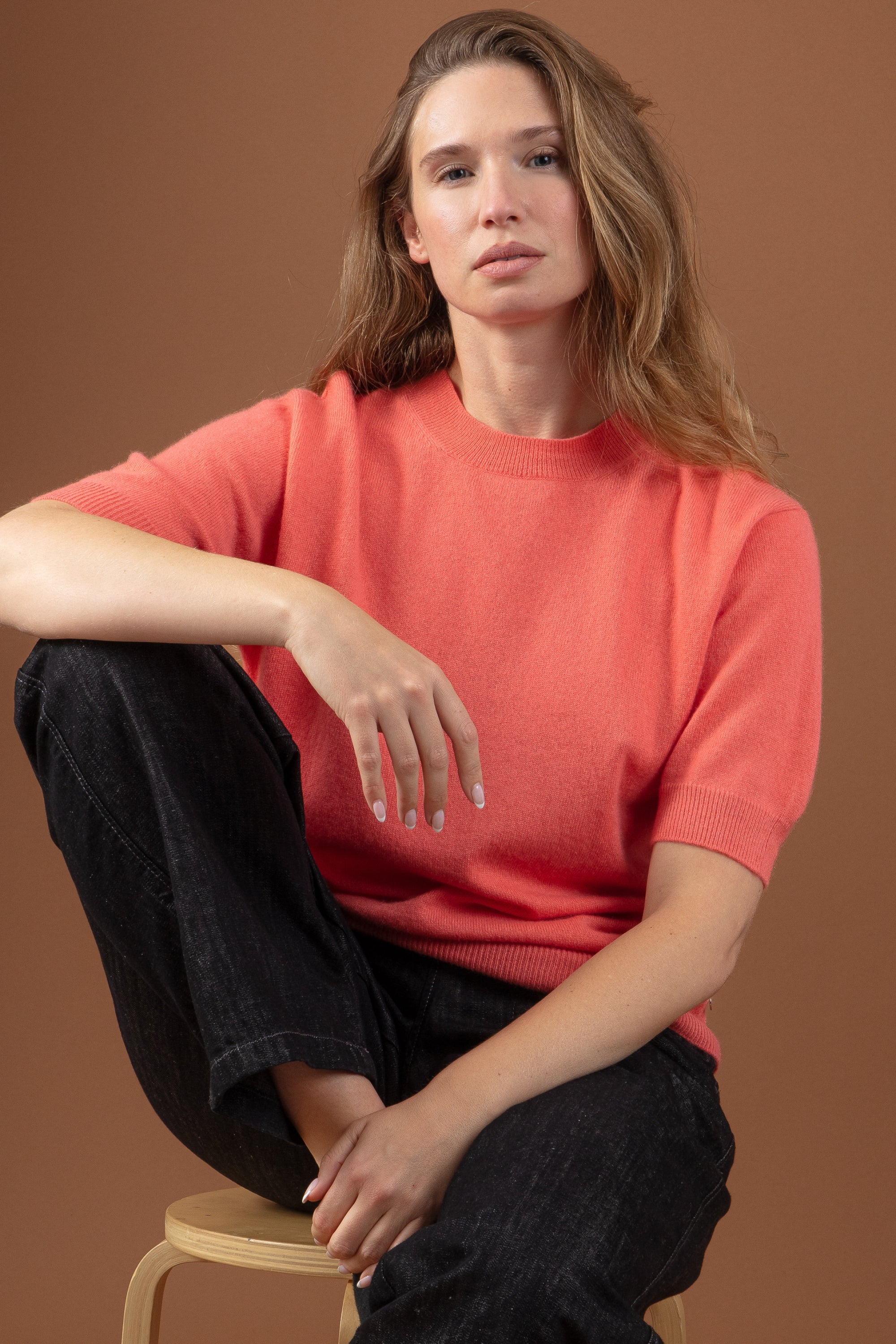 Riviera aus Kaschmir Damen - peach - Mahogany