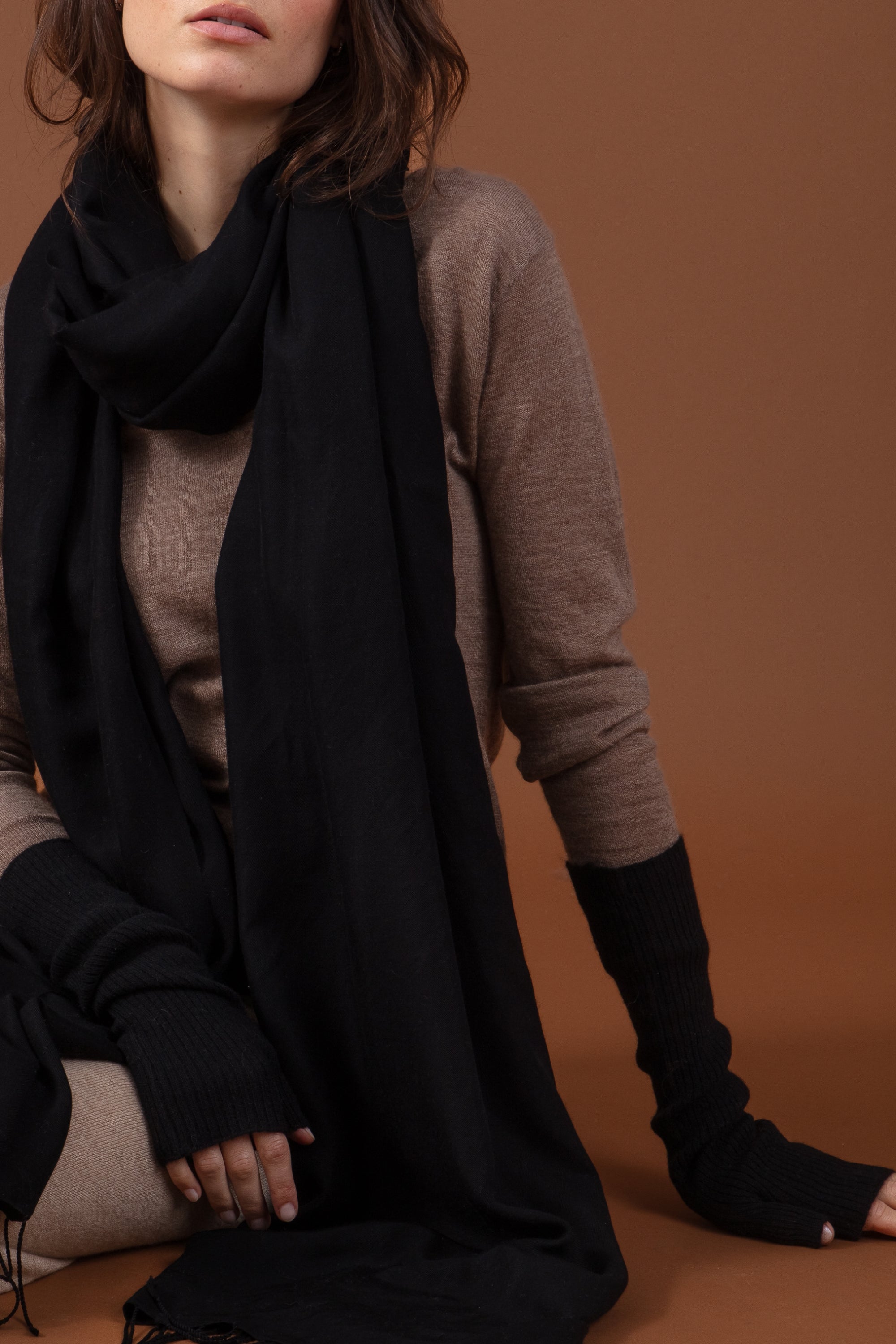 Rain aus Kaschmir für Damen - Schwarz - Mahogany