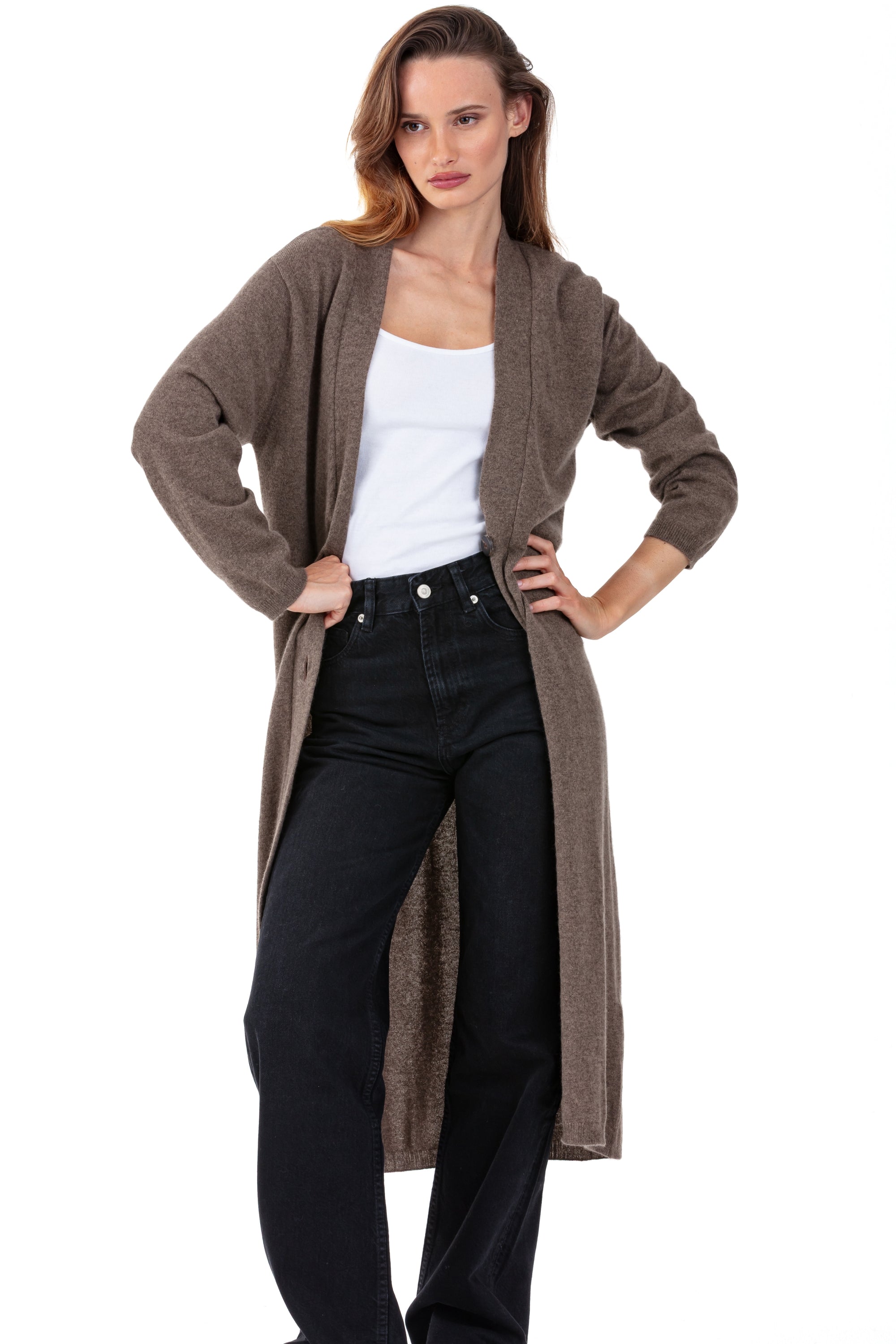 Rimini aus Kaschmir Damen - marron chiné - Mahogany