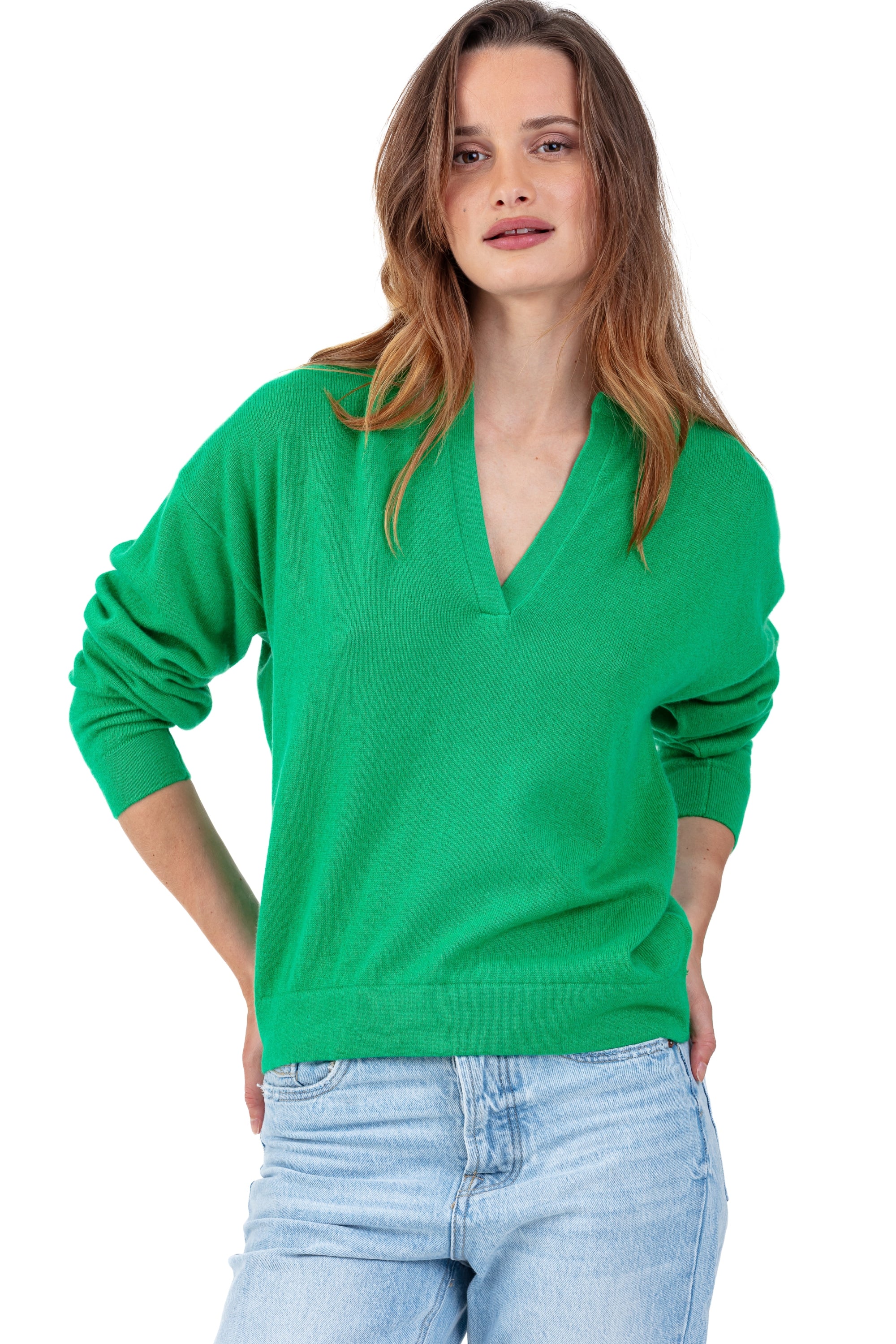 Rellule aus Kaschmir für Damen - new green - Mahogany