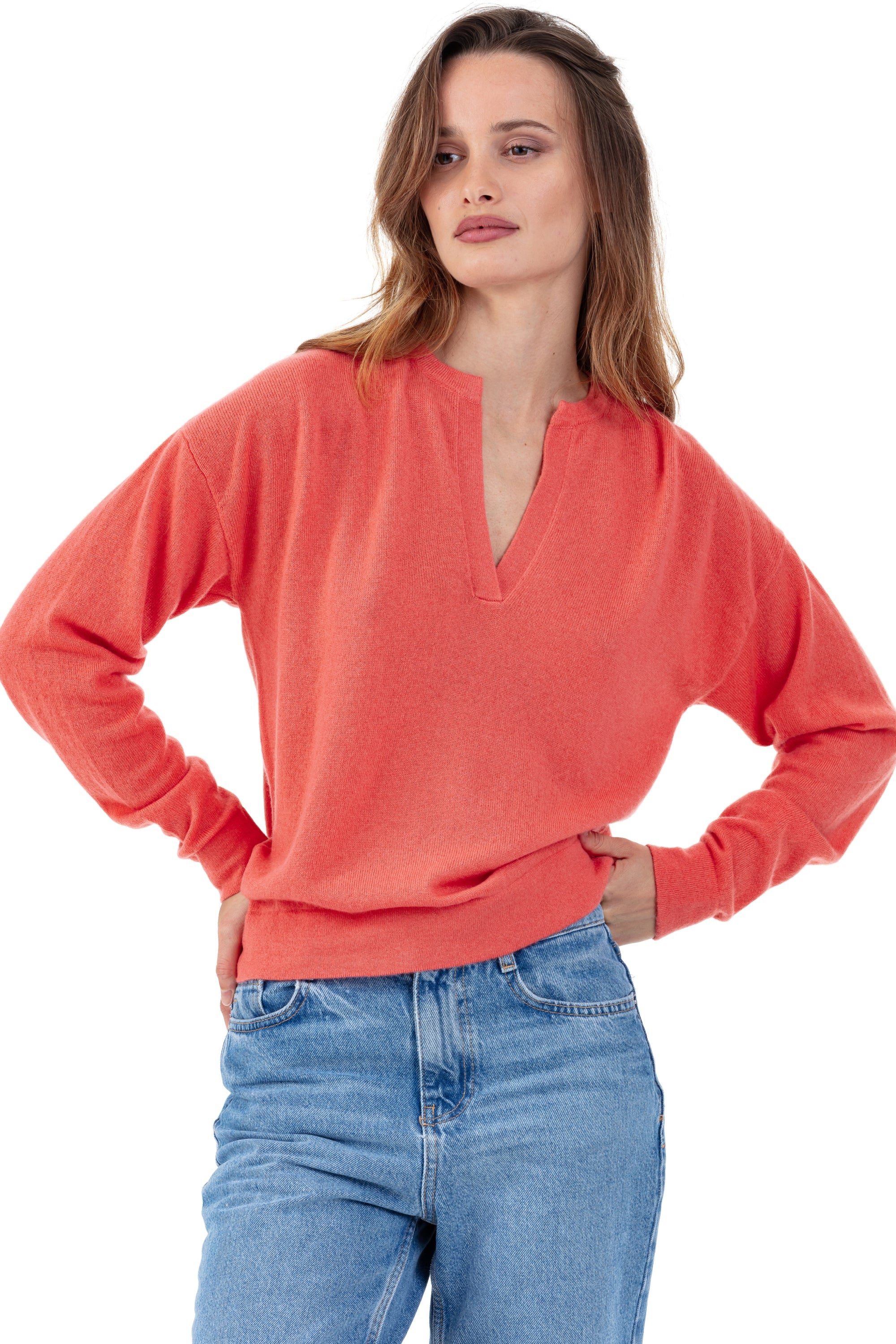 Rellule aus Kaschmir für Damen - peach - Mahogany