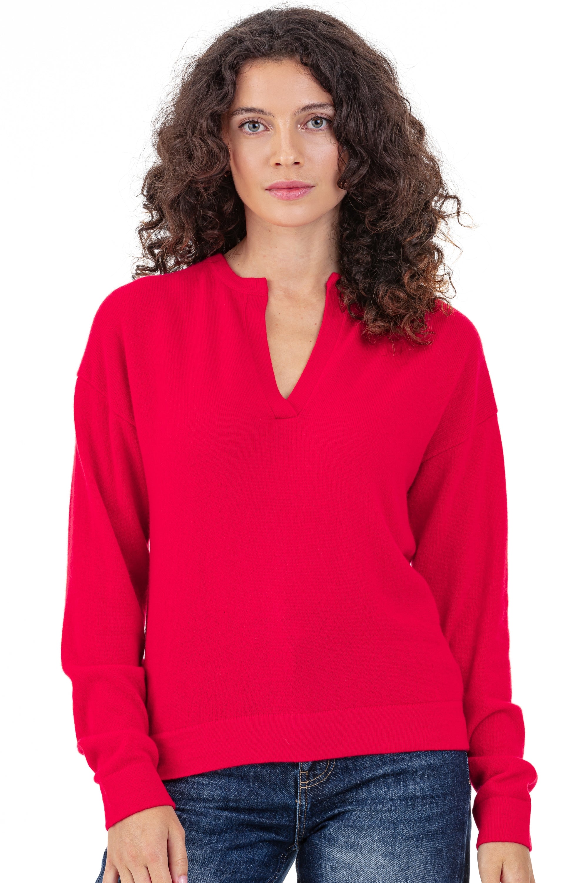 Rellule aus Kaschmir für Damen - rot - Mahogany