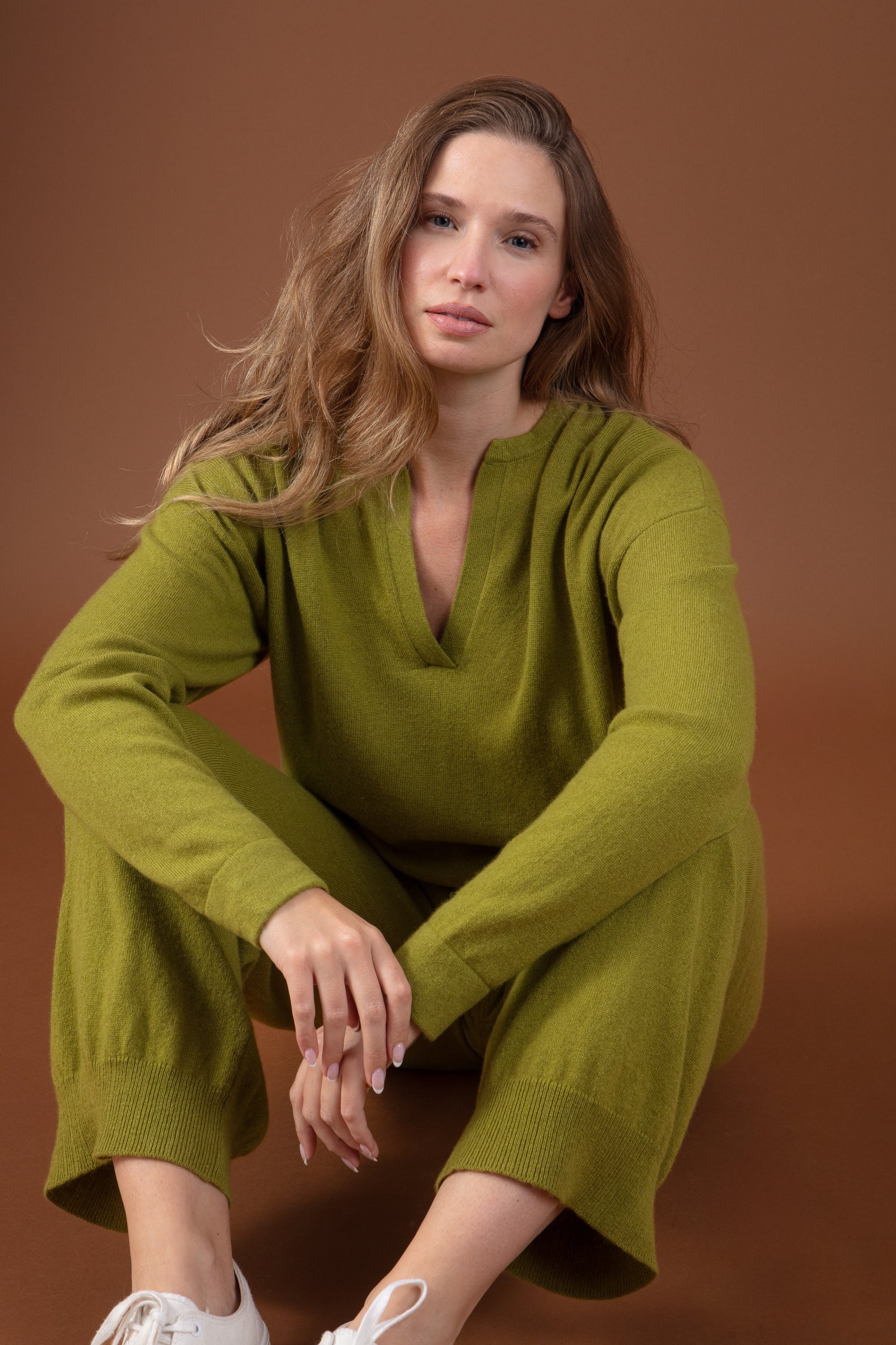 Rellule aus Kaschmir für Damen - woodbine - Mahogany