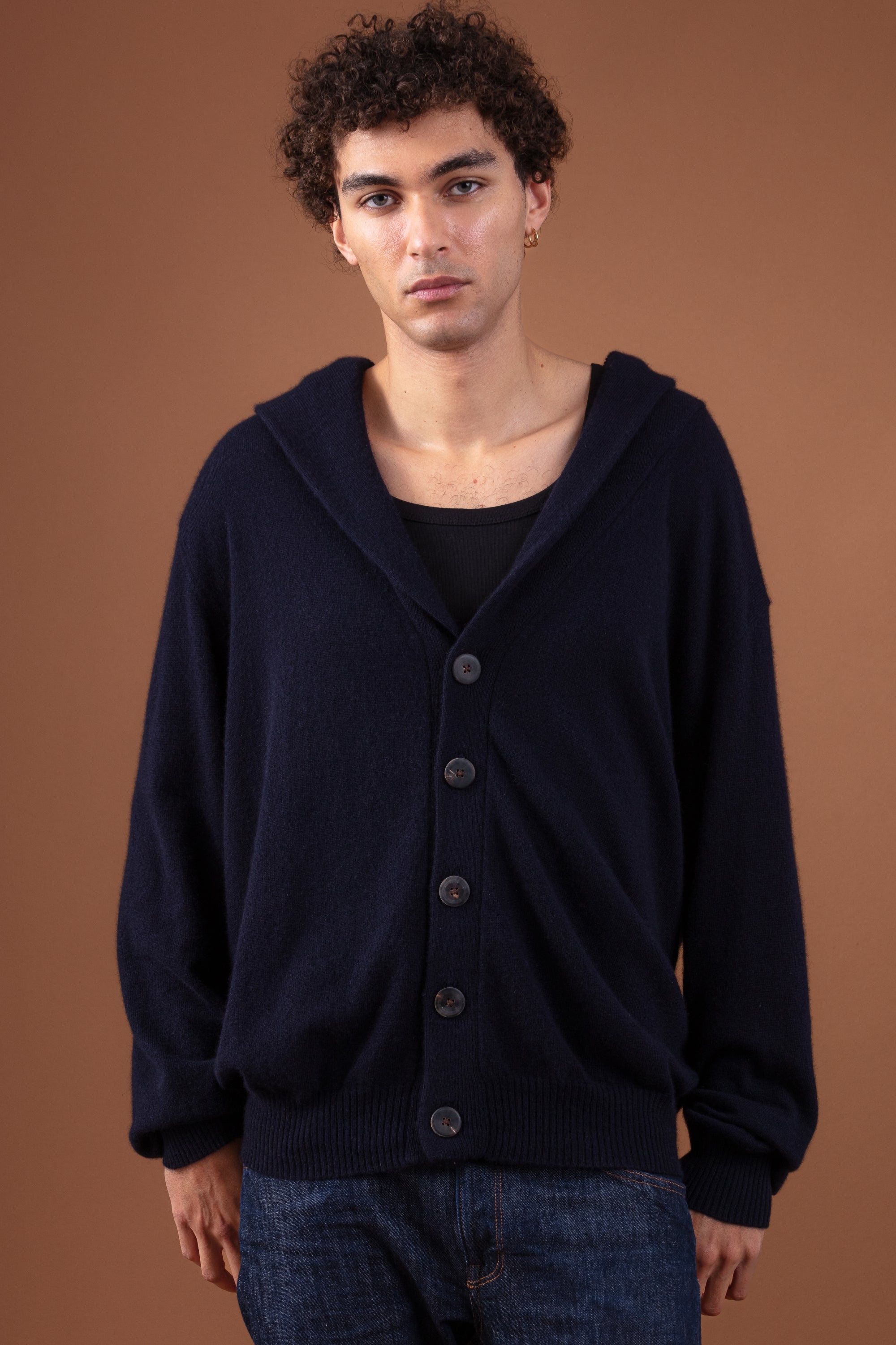 Rowlell aus Kaschmir Herren - dunkelmarineblau - Mahogany