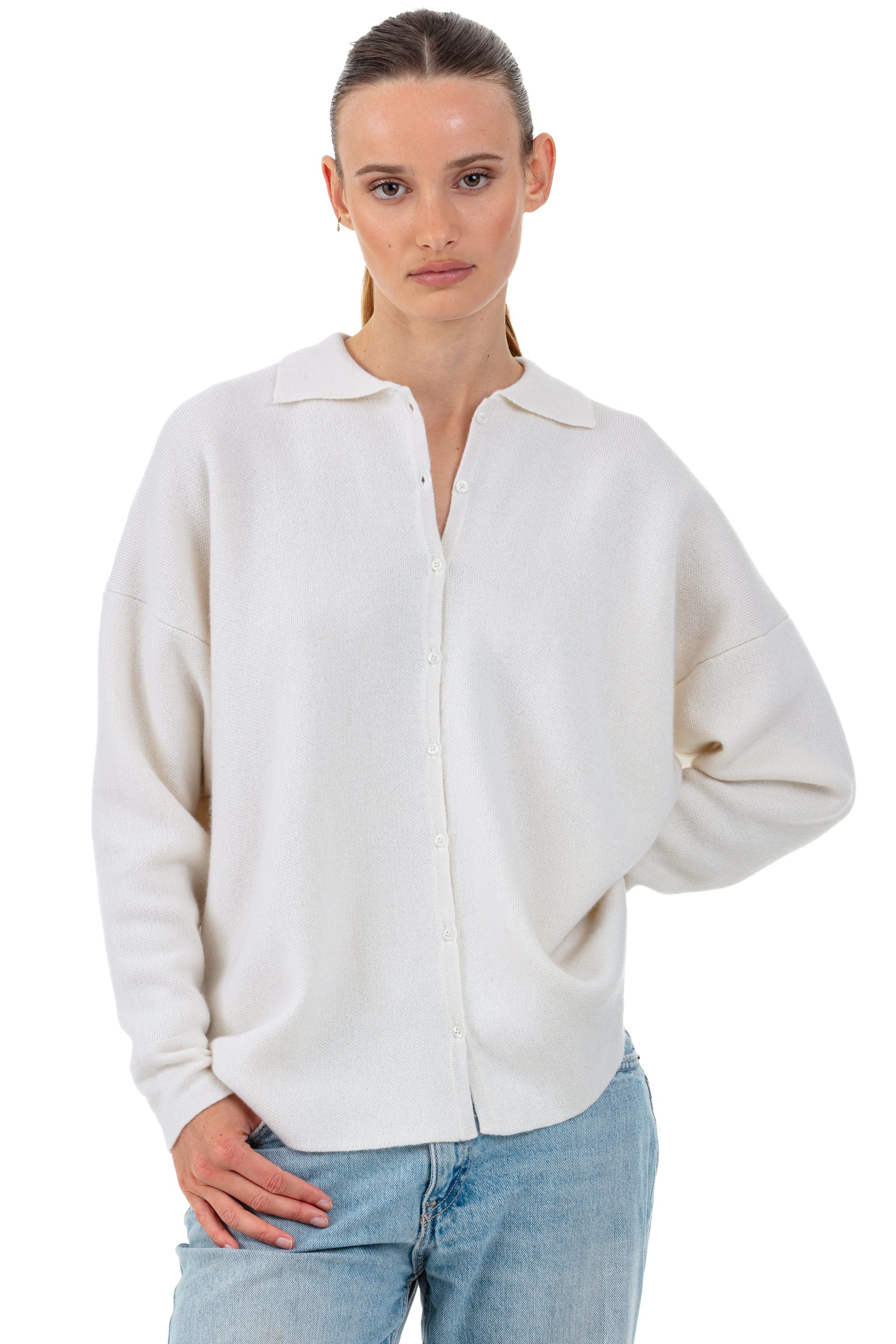 Poppy aus Kaschmir für Damen - natural écru - Mahogany