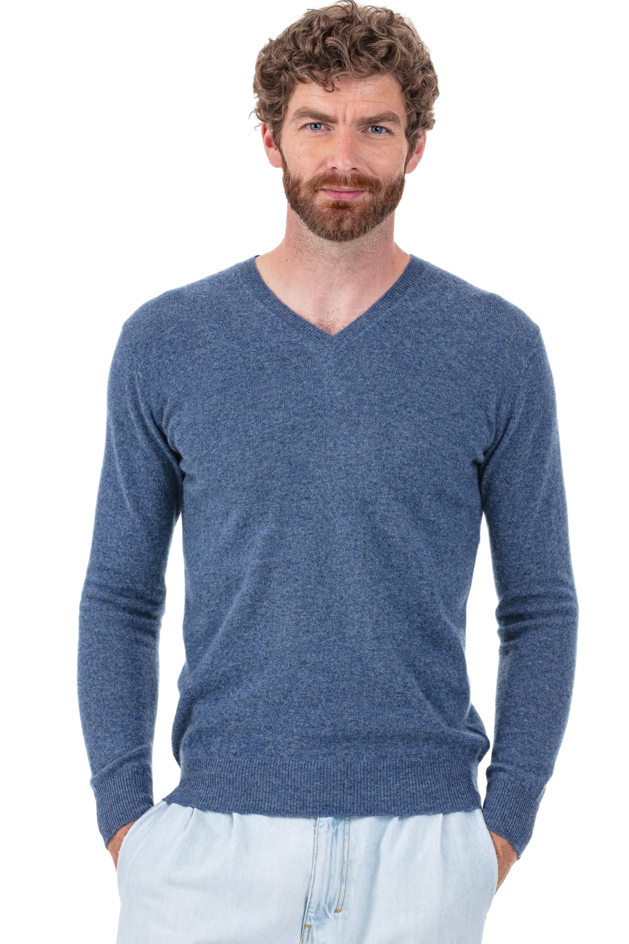 Tor Kaschmirpullover Herren - nordic blue - Mahogany