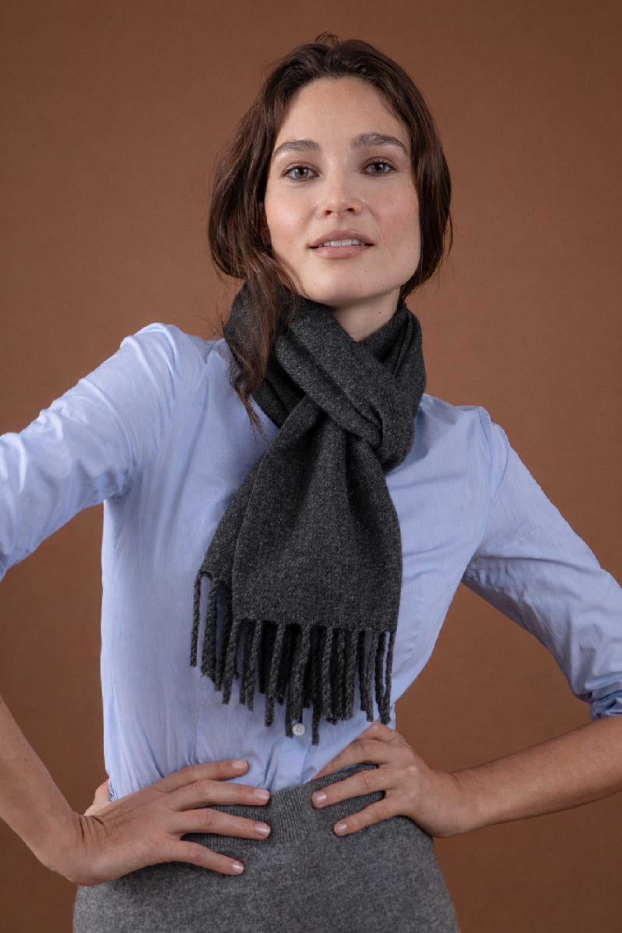 Schal aus Kaschmir, 100 % Kaschmir, unisex, fein, , Mahogany