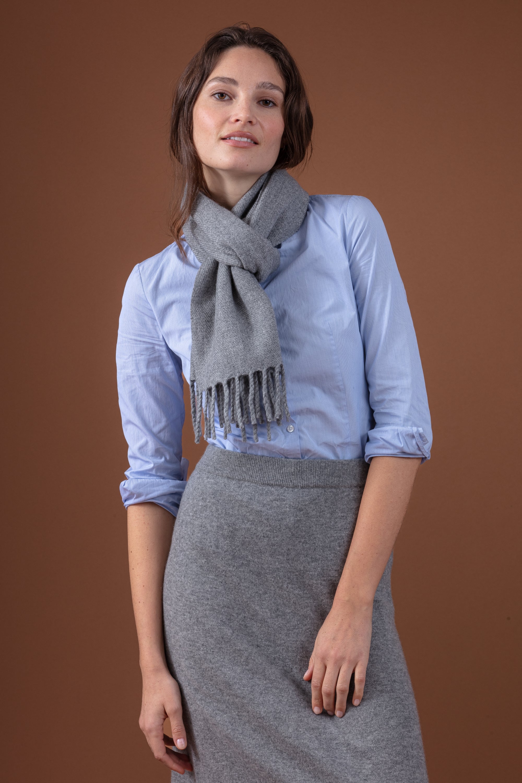 Rêve aus Kaschmir unisex - meliertes Grau - Mahogany