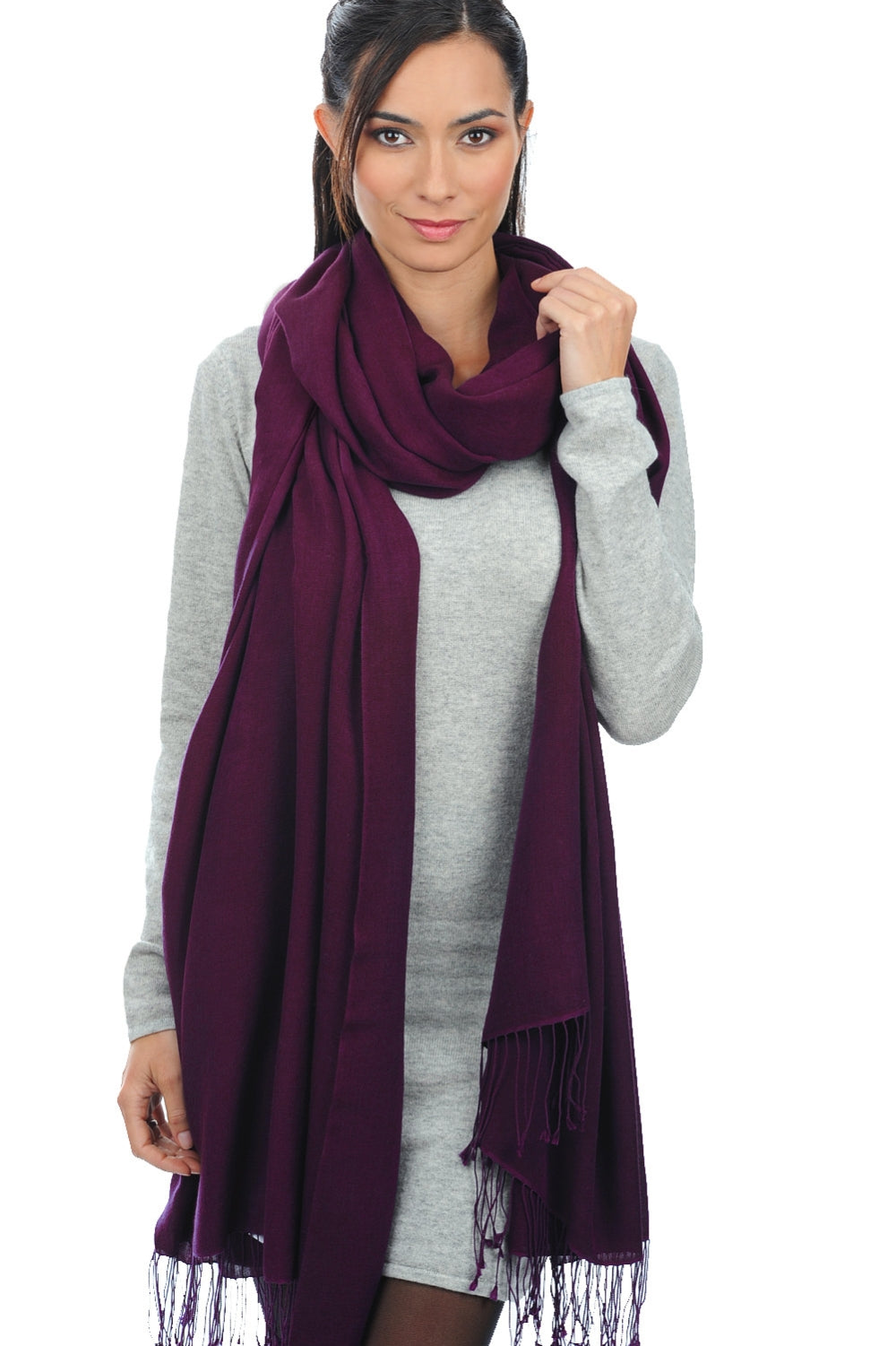 Adèle aus Kaschmir und Seide unisex - violet très vif - Mahogany
