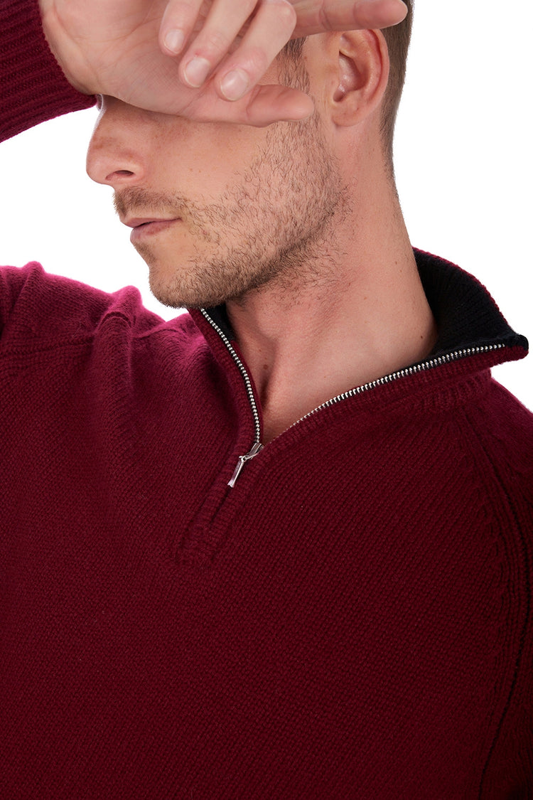Angers aus Kaschmir Herren - Ansicht 2 - bordeaux / noir - Mahogany