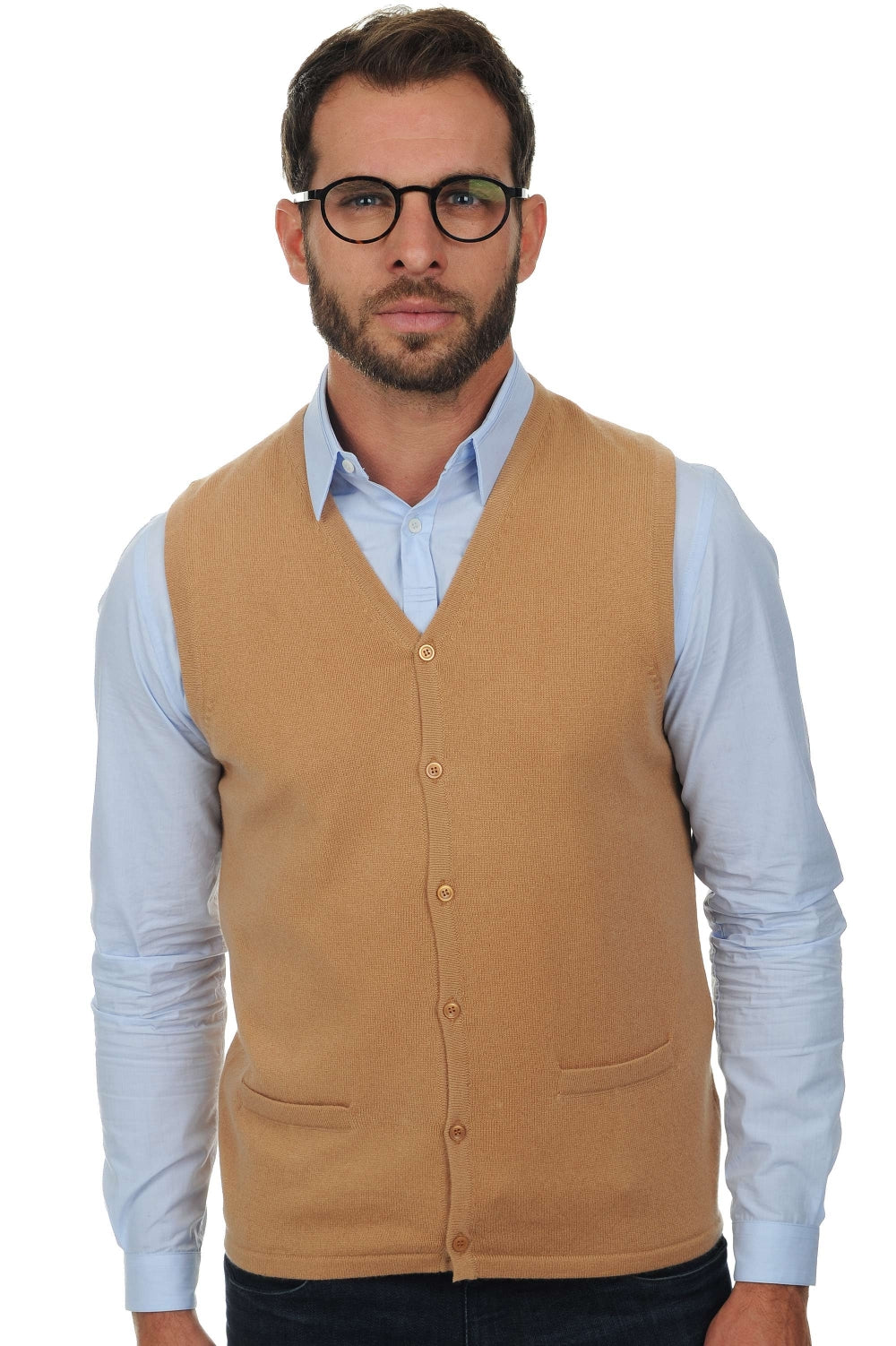 Basile Kaschmirpullover Herren - camel - Mahogany