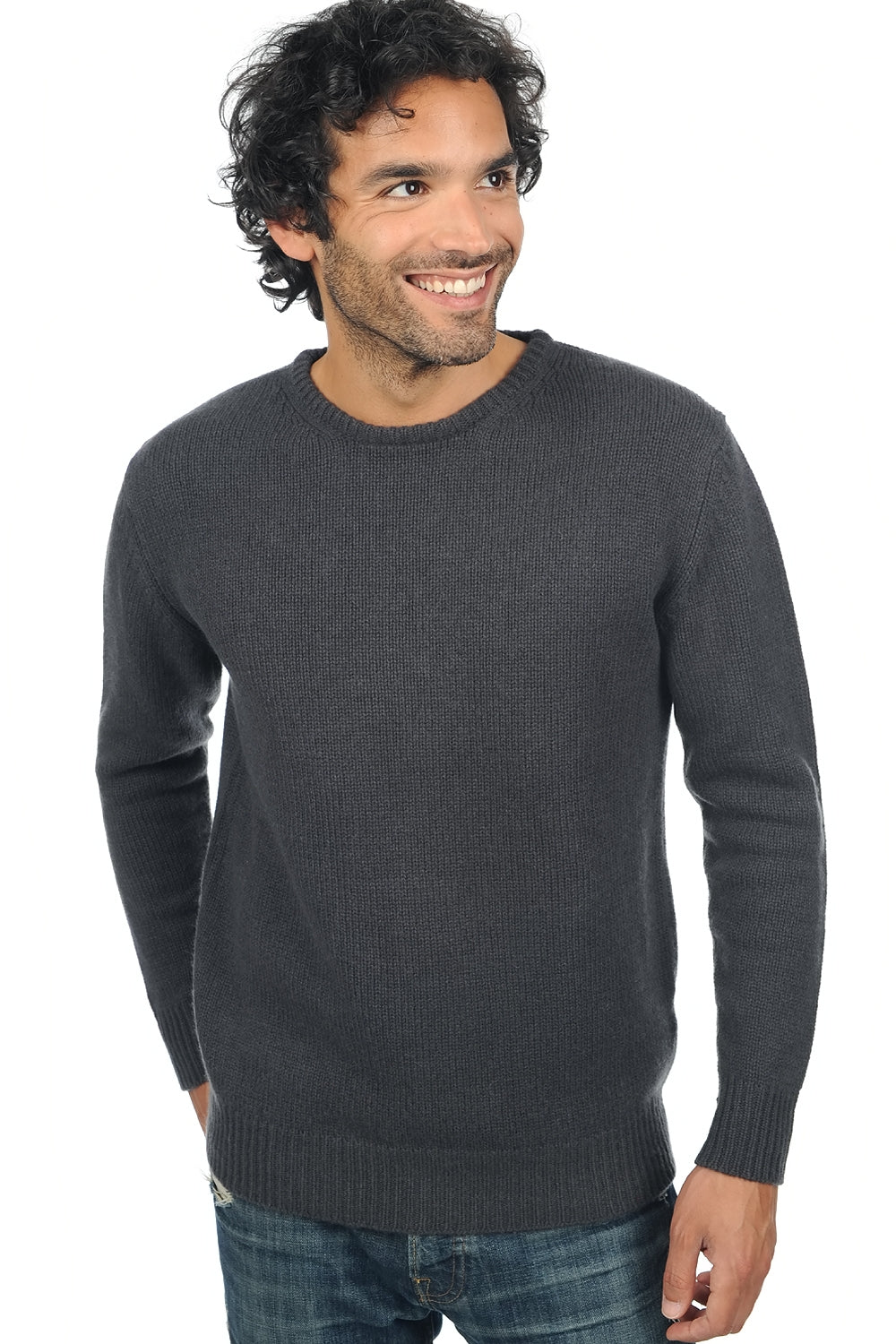 Bilal Kaschmirpullover Herren - Anthrazit - Mahogany