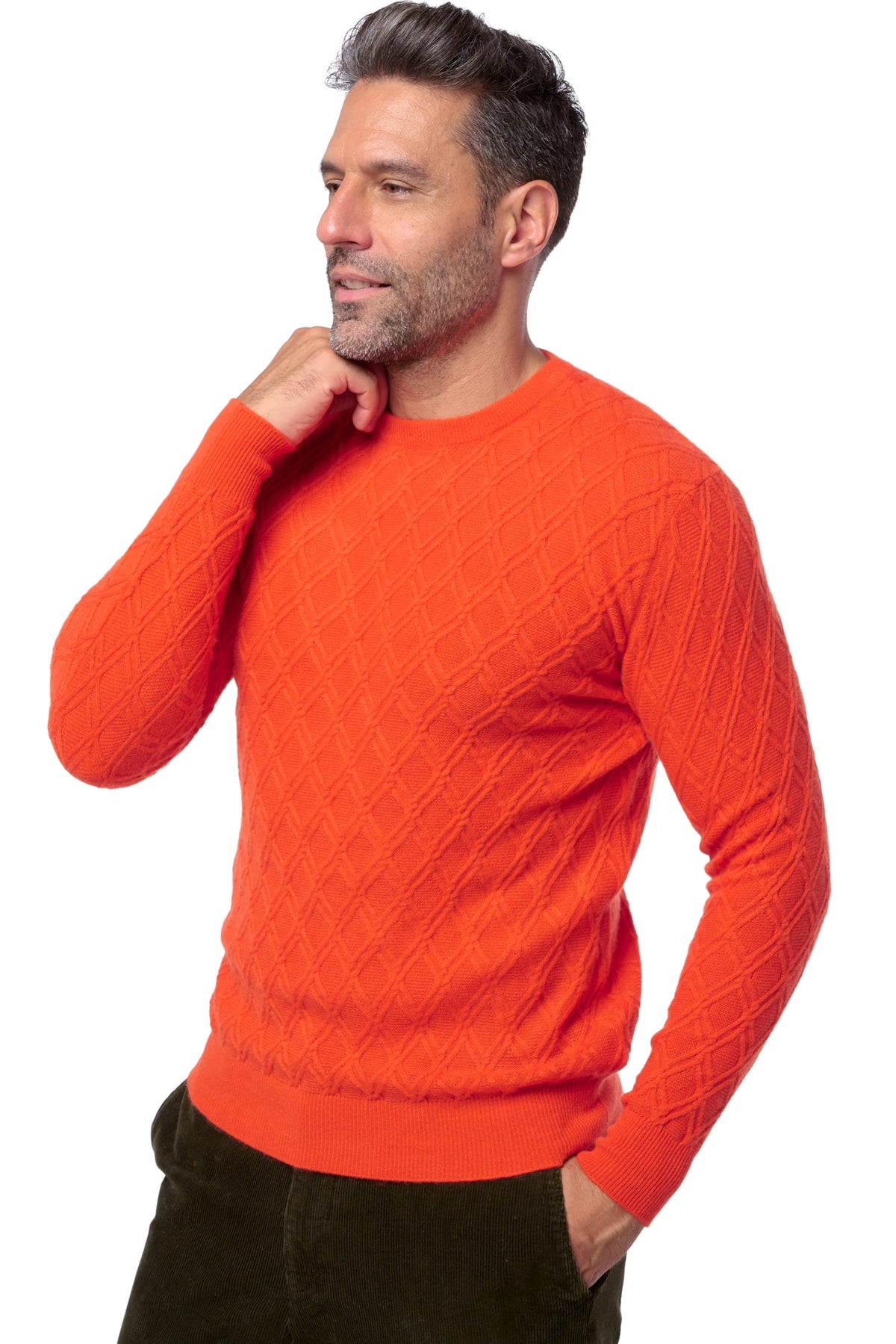 Danemark en cachemire homme - Vue 1 - bloody orange - Mahogany