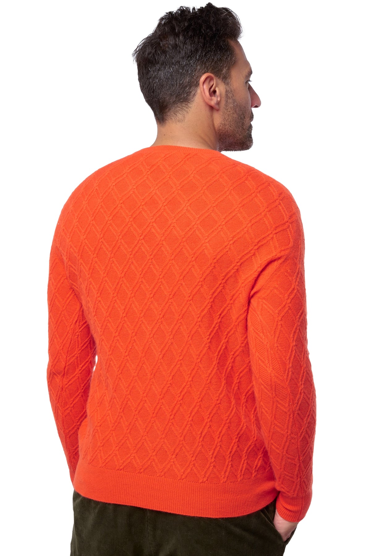 Danemark en cachemire homme - Vue 3 - bloody orange - Mahogany