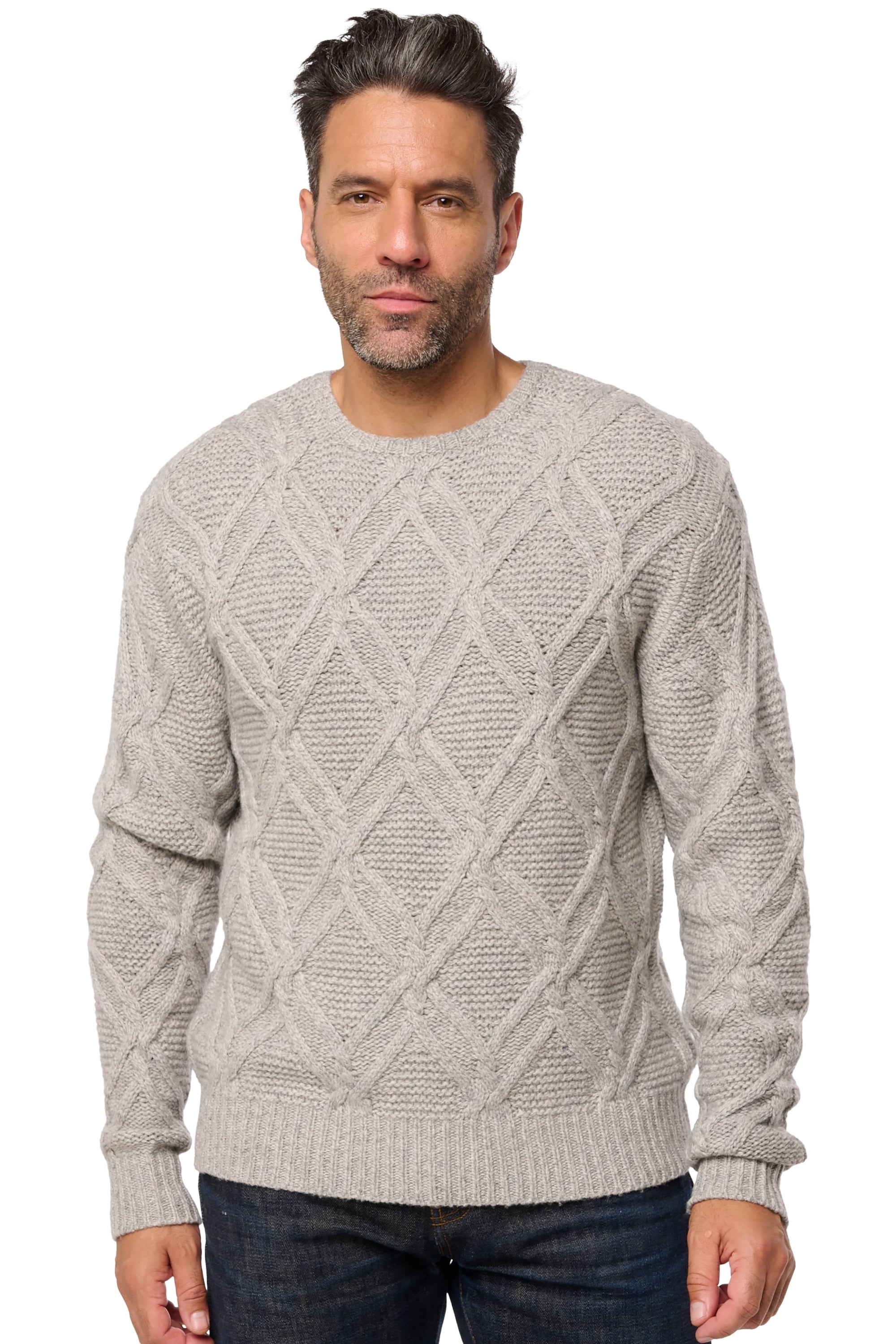 Drac Kamelhaar-Pullover Herren - Stein - Mahogany