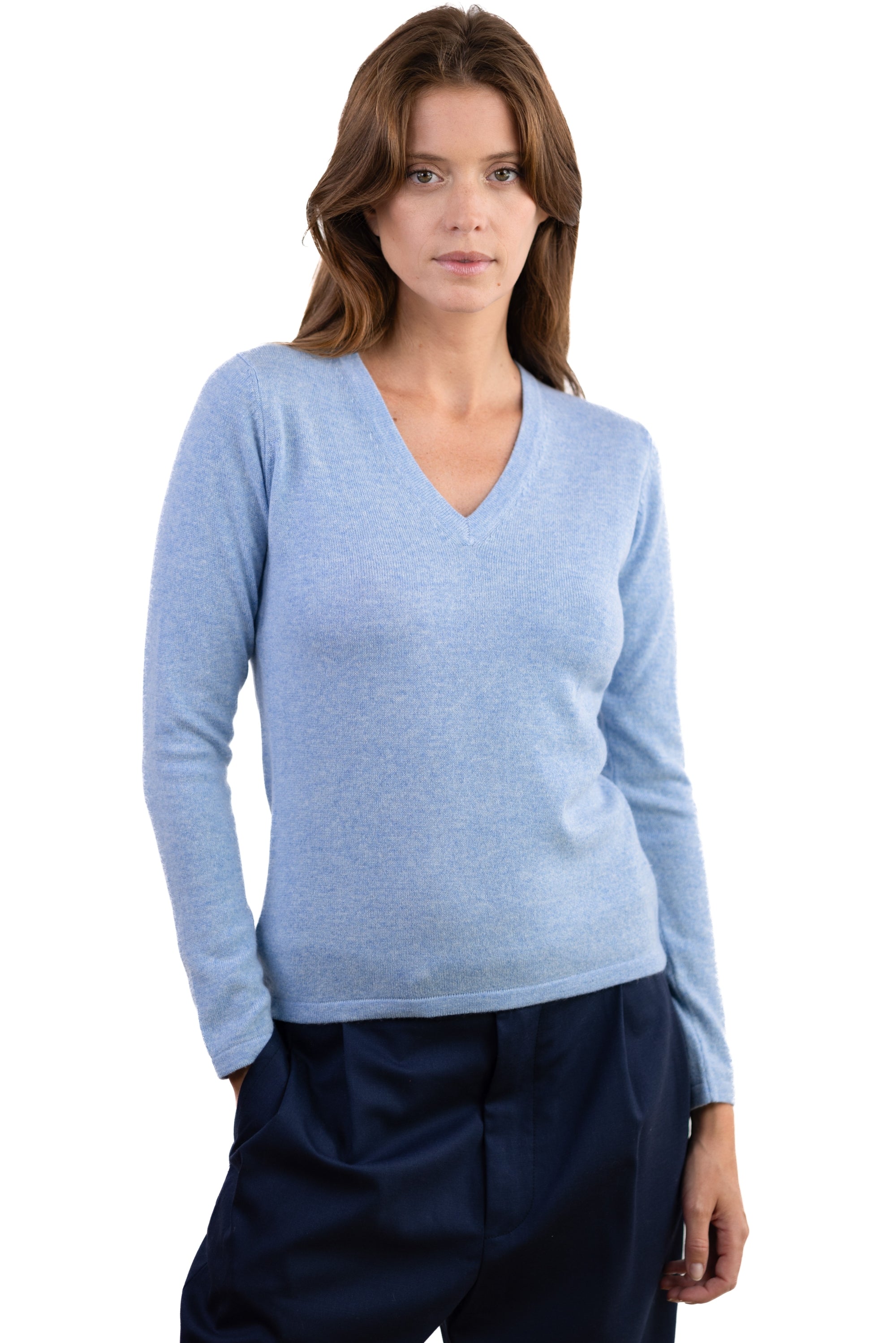 Emma aus Kaschmir Damen - bleu azur chiné - Mahogany