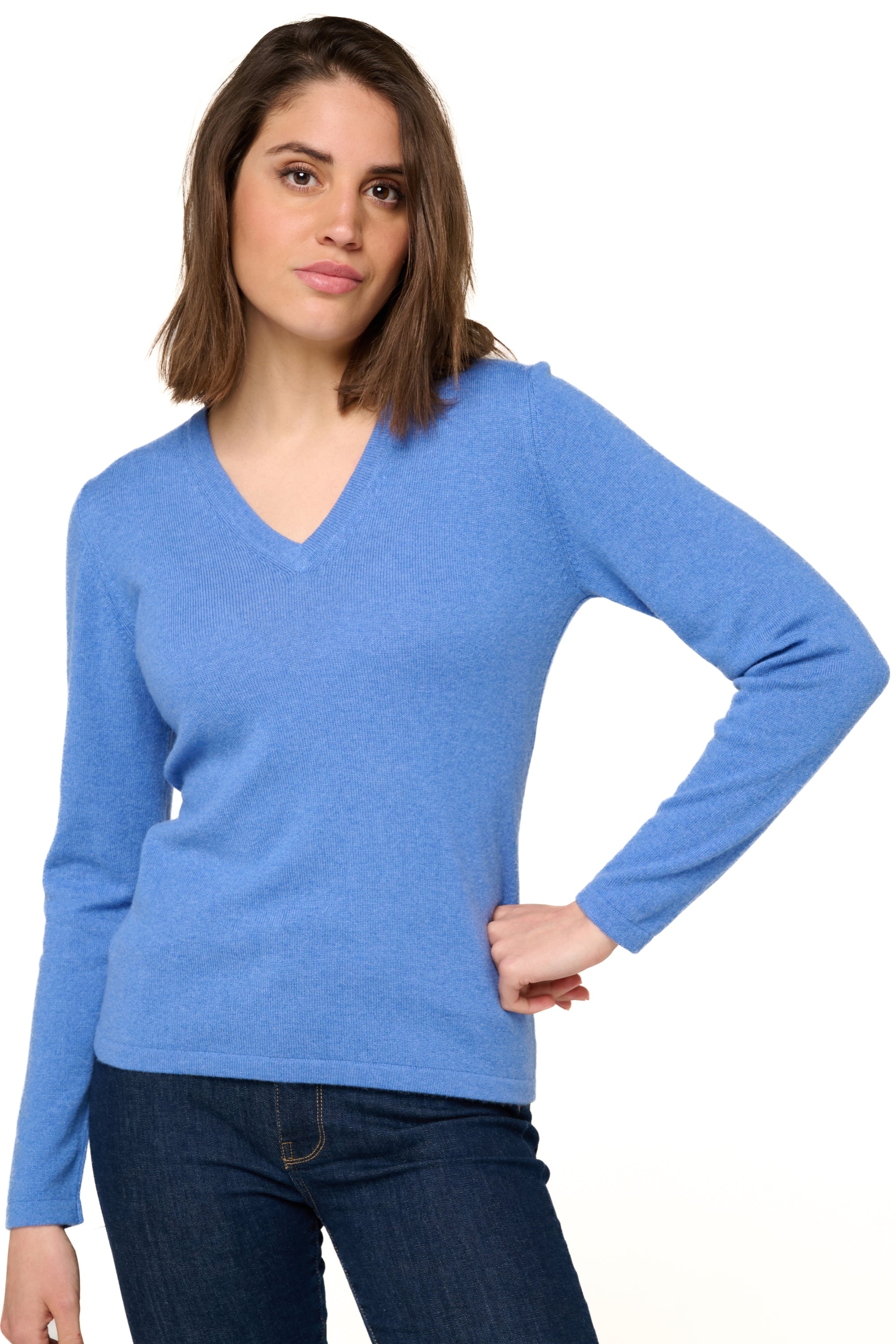 Emma aus Kaschmir Damen - bleu chiné - Mahogany