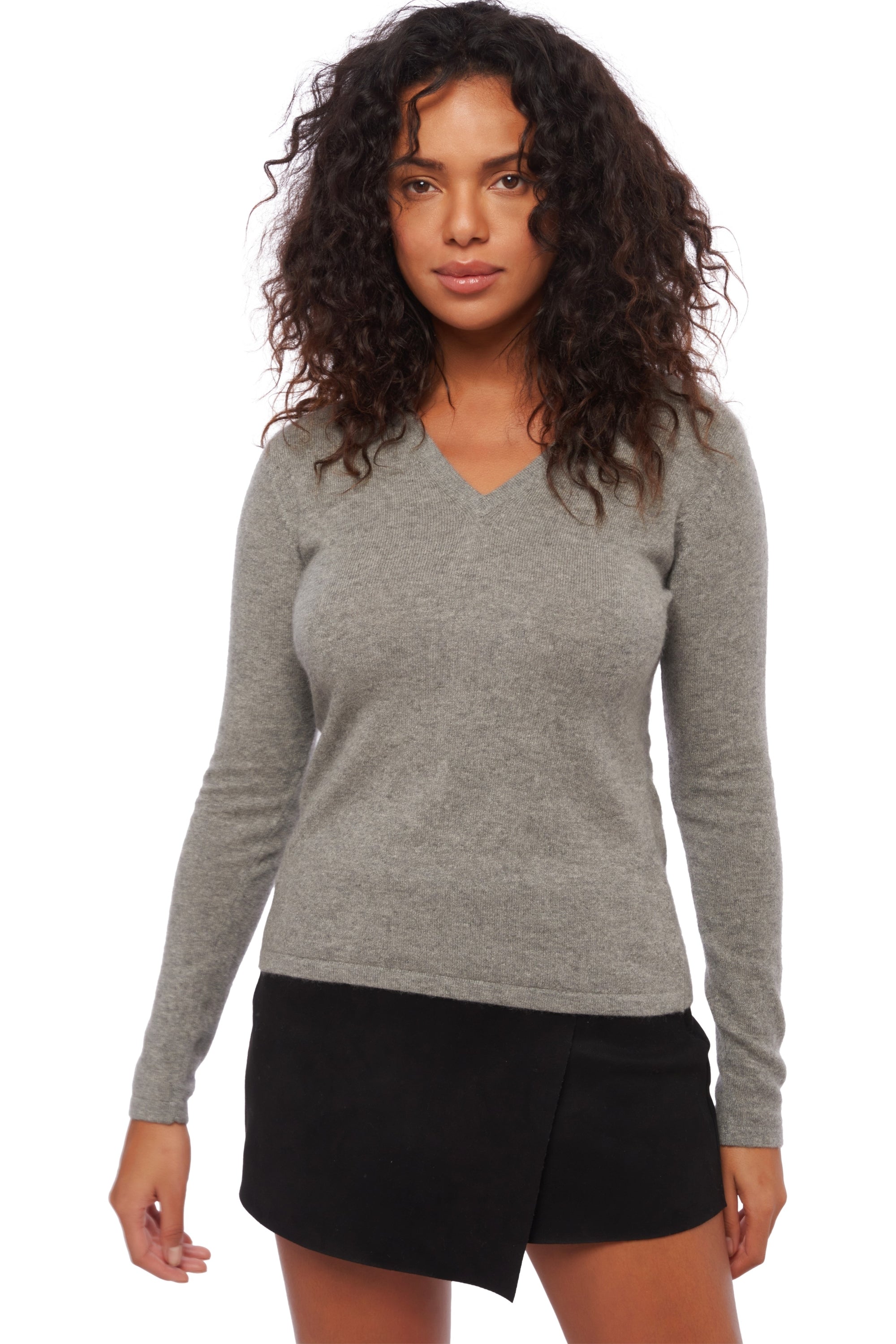 Emma aus Kaschmir Damen - gris chiné - Mahogany