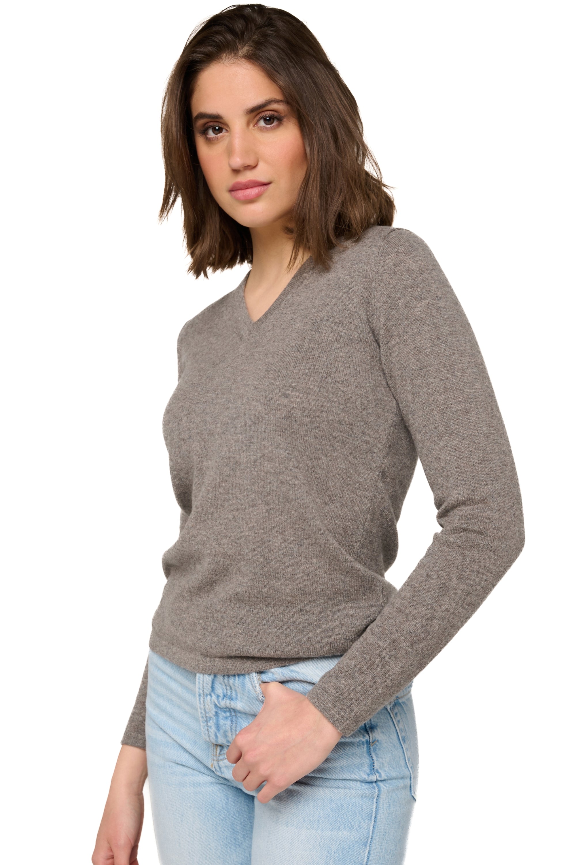 Emma aus Kaschmir Damen - marmotte chiné - Mahogany
