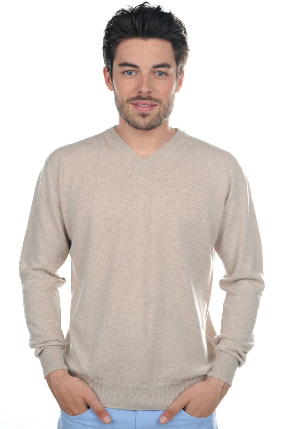 Gaspard aus Kaschmir für Herren - natural beige - Mahogany