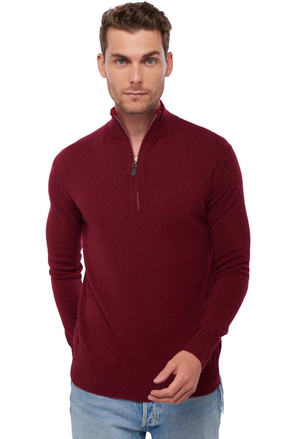 Henri Kaschmirpullover Herren - bordeaux / samtrot - Mahogany