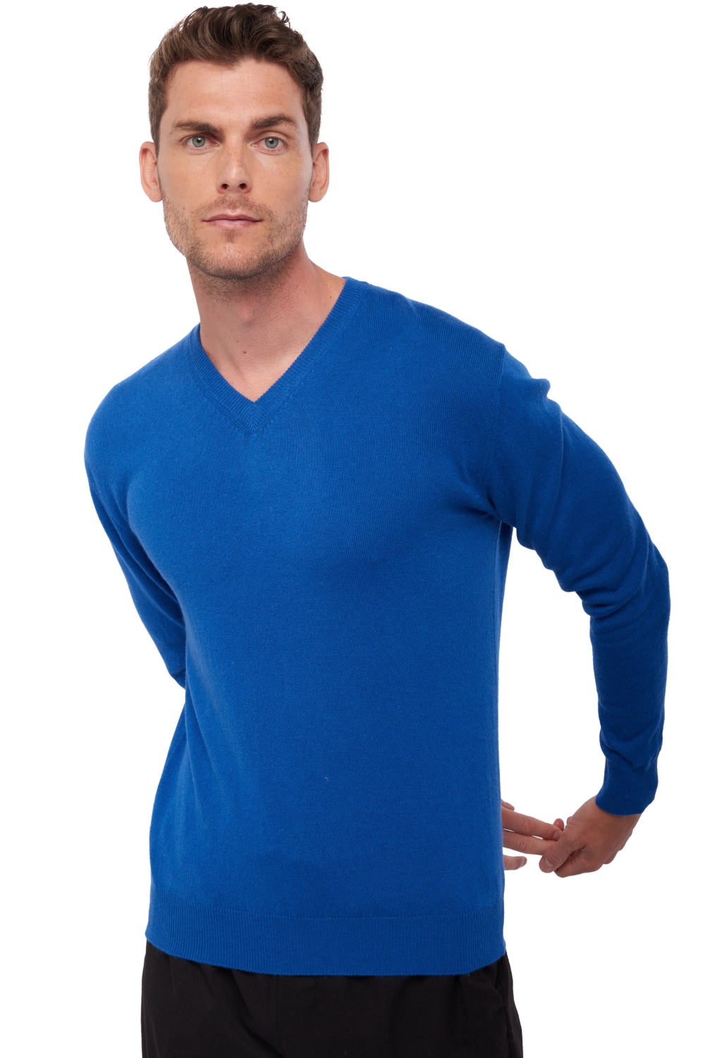Hippolyte Kaschmirpullover Herren - Lapislazuliblau - Mahogany