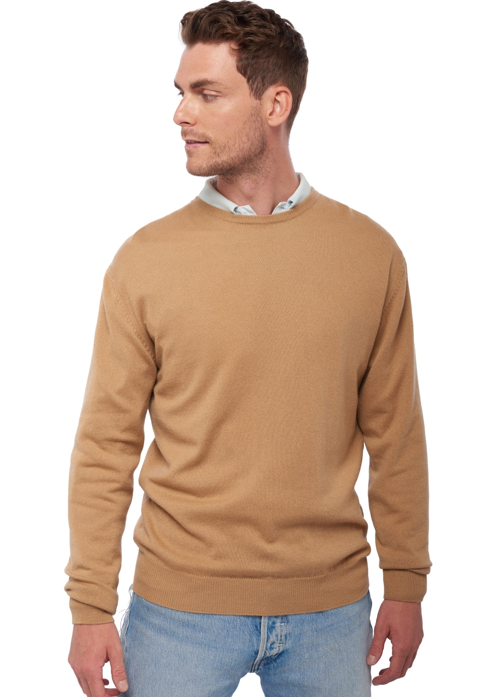 Keaton aus Kaschmir für Herren - Camel - Mahogany