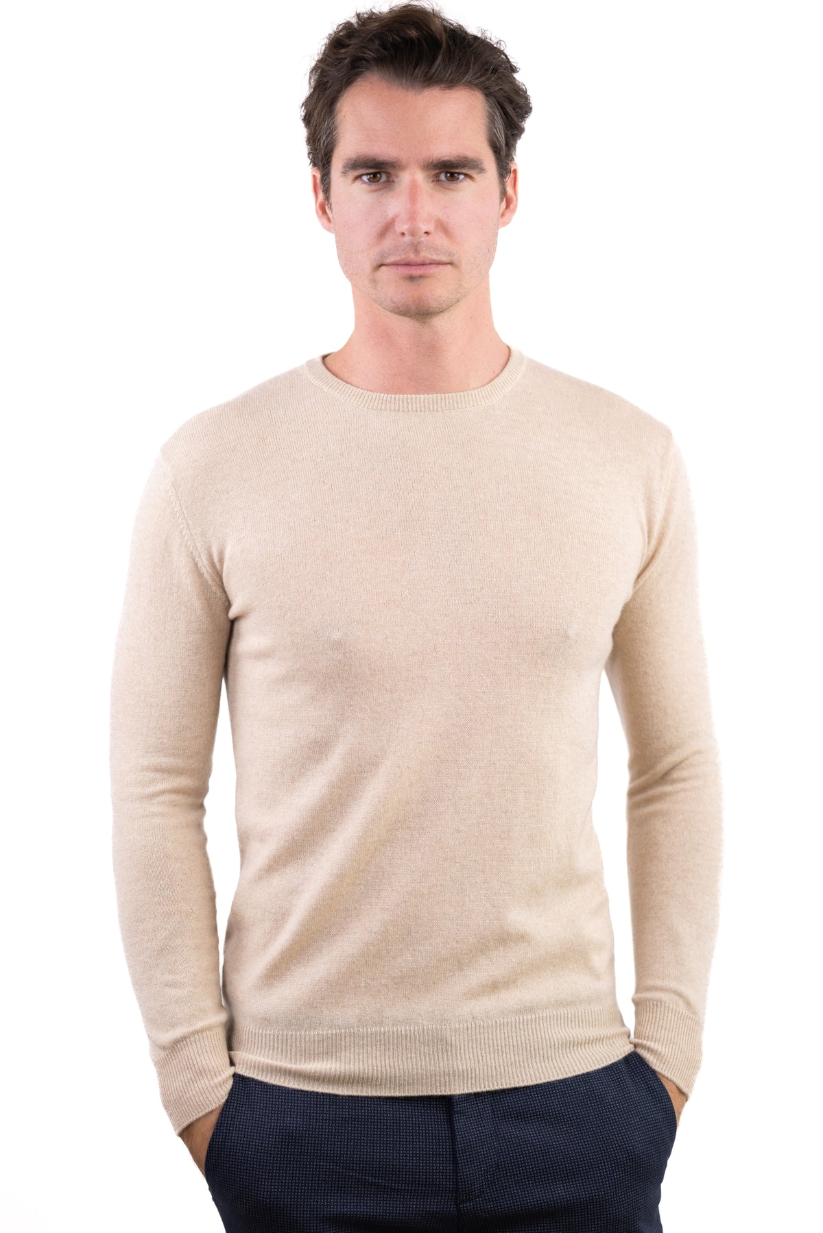 Keaton aus Kaschmir für Herren - Natural Beige - Mahogany