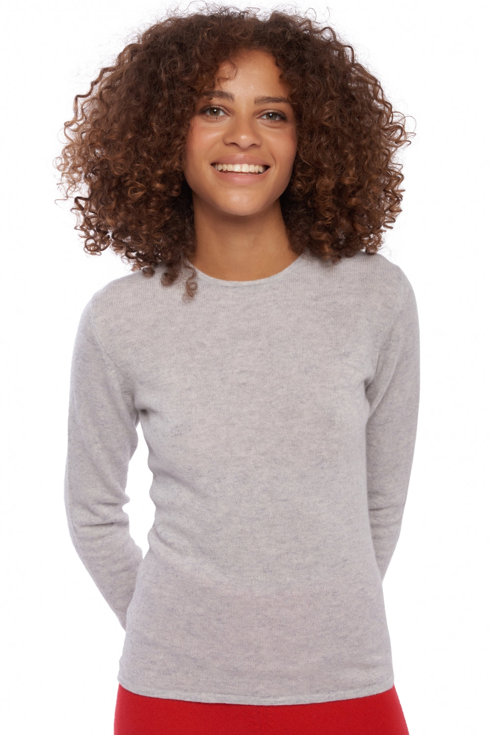 Line aus Kaschmir für Damen - Meliertes Flanell - Mahogany