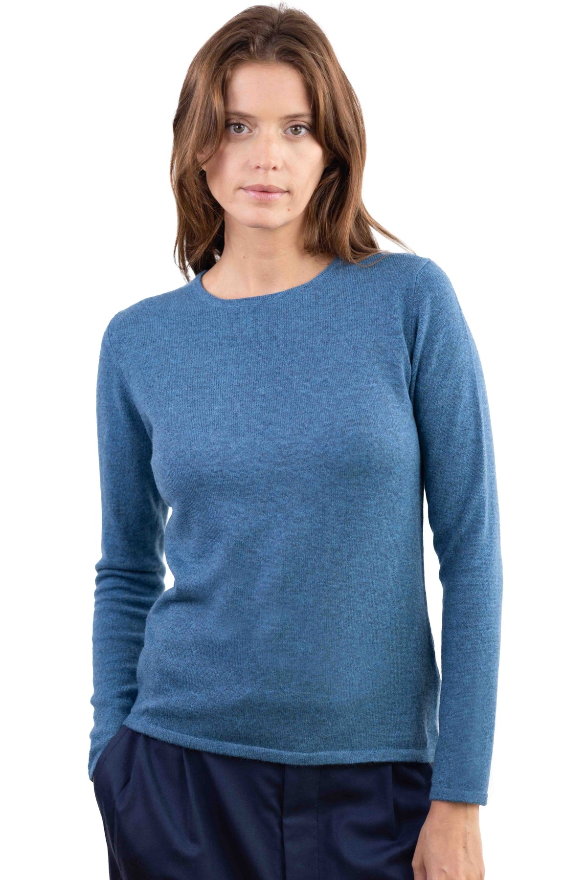 Line aus Kaschmir für Damen - Manor Blue - Mahogany