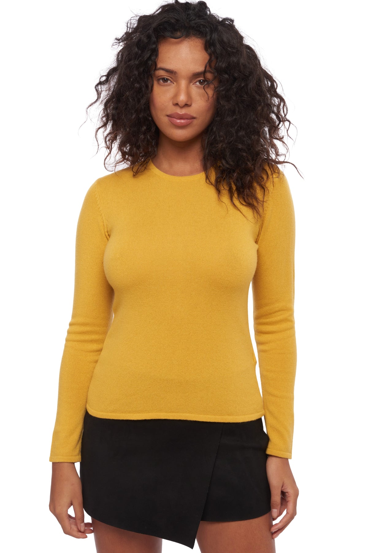 Line aus Kaschmir für Damen - Senf - Mahogany
