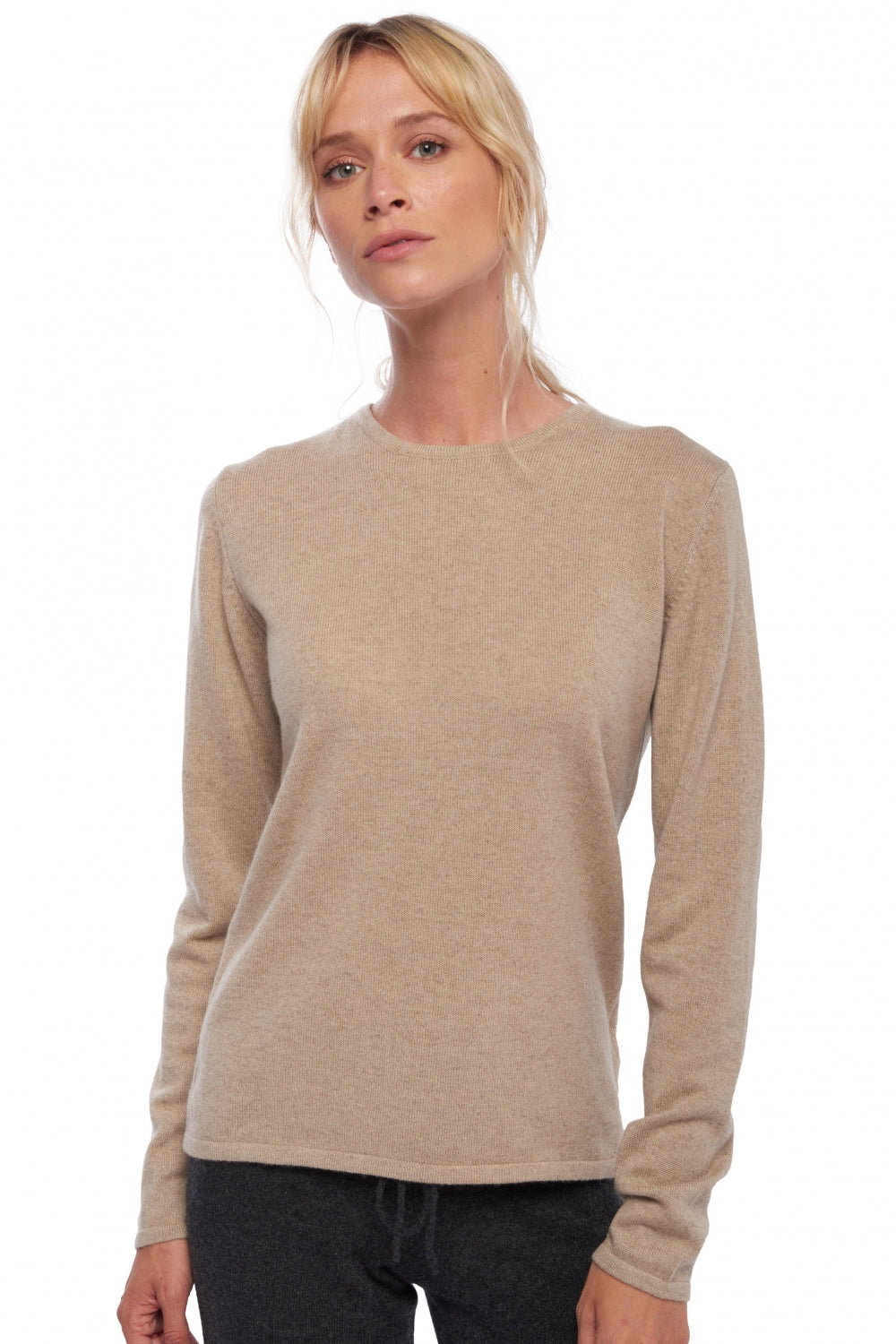Line aus Kaschmir für Damen - Natural Stone - Mahogany